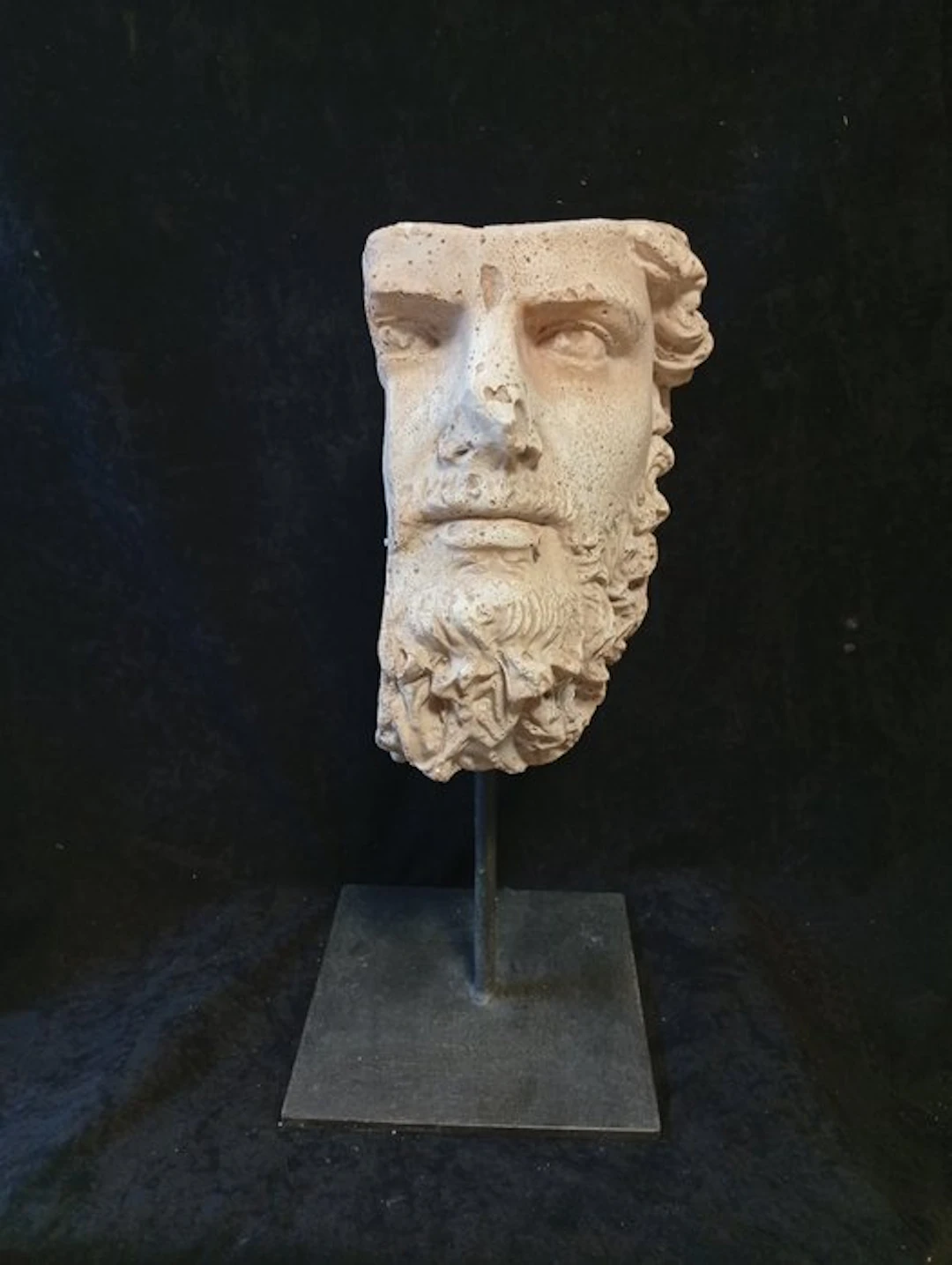 Limestone replica of the head of the ancient Roman emperor Lucius Verus