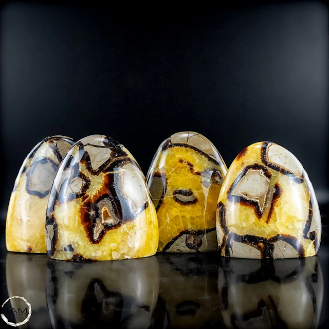Septarian Set – Three unique freeform shapes made from natural septarian