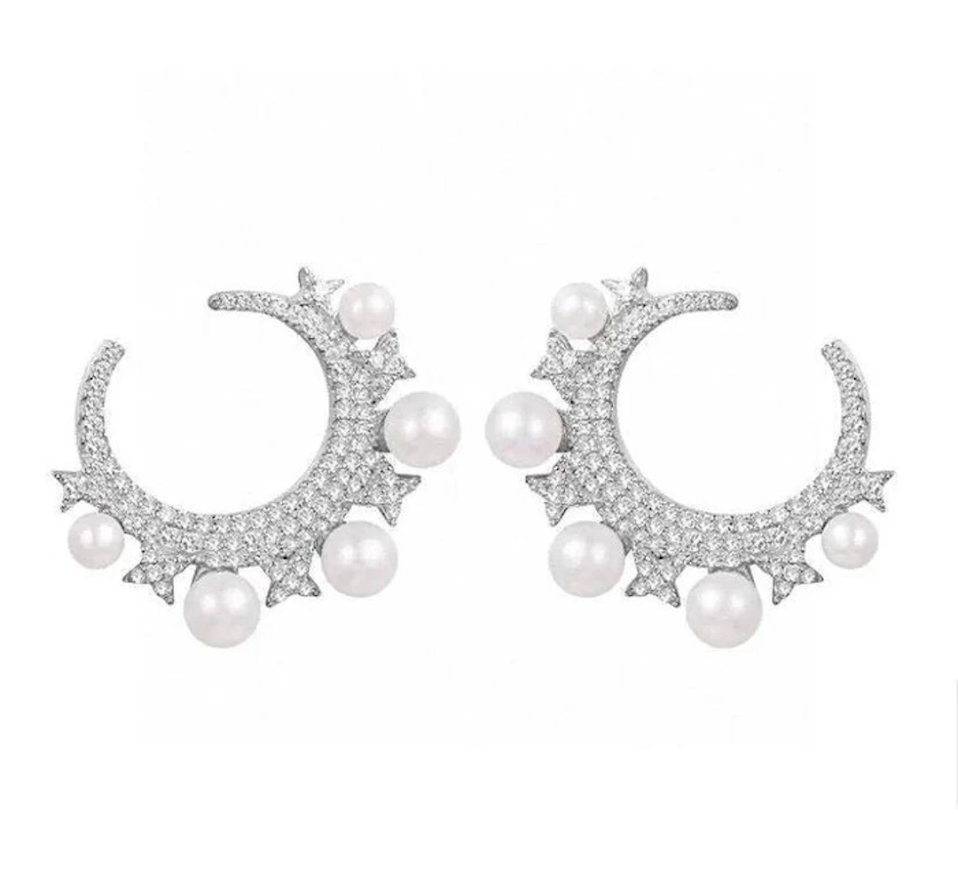 No reserve price - Earrings Silver Pearl - APM MONACO