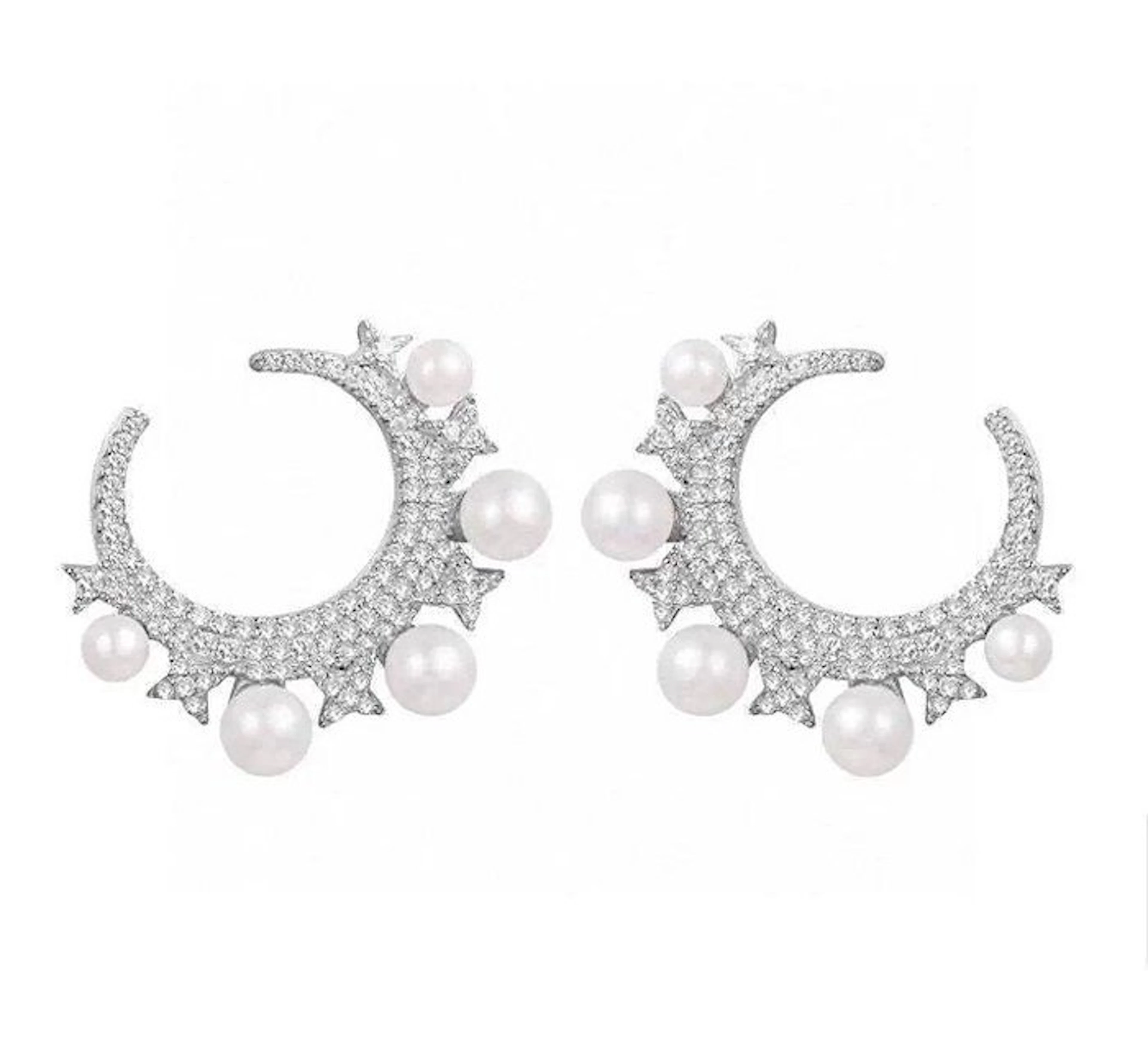 No reserve price - Earrings Silver Pearl - APM MONACO