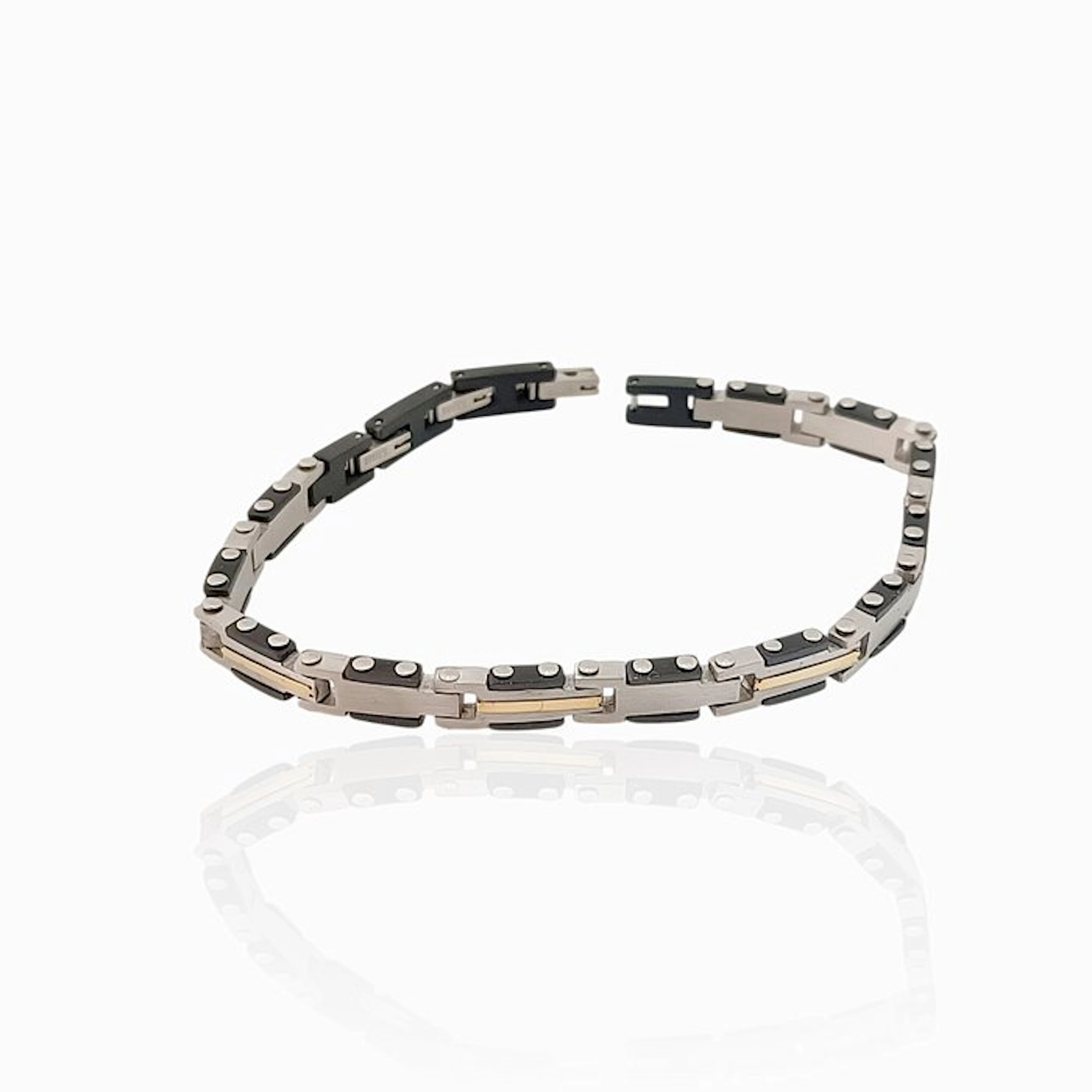 Diamond - 18 kt. - Steel, Yellow gold - Bracelet - Italian Manufacturing