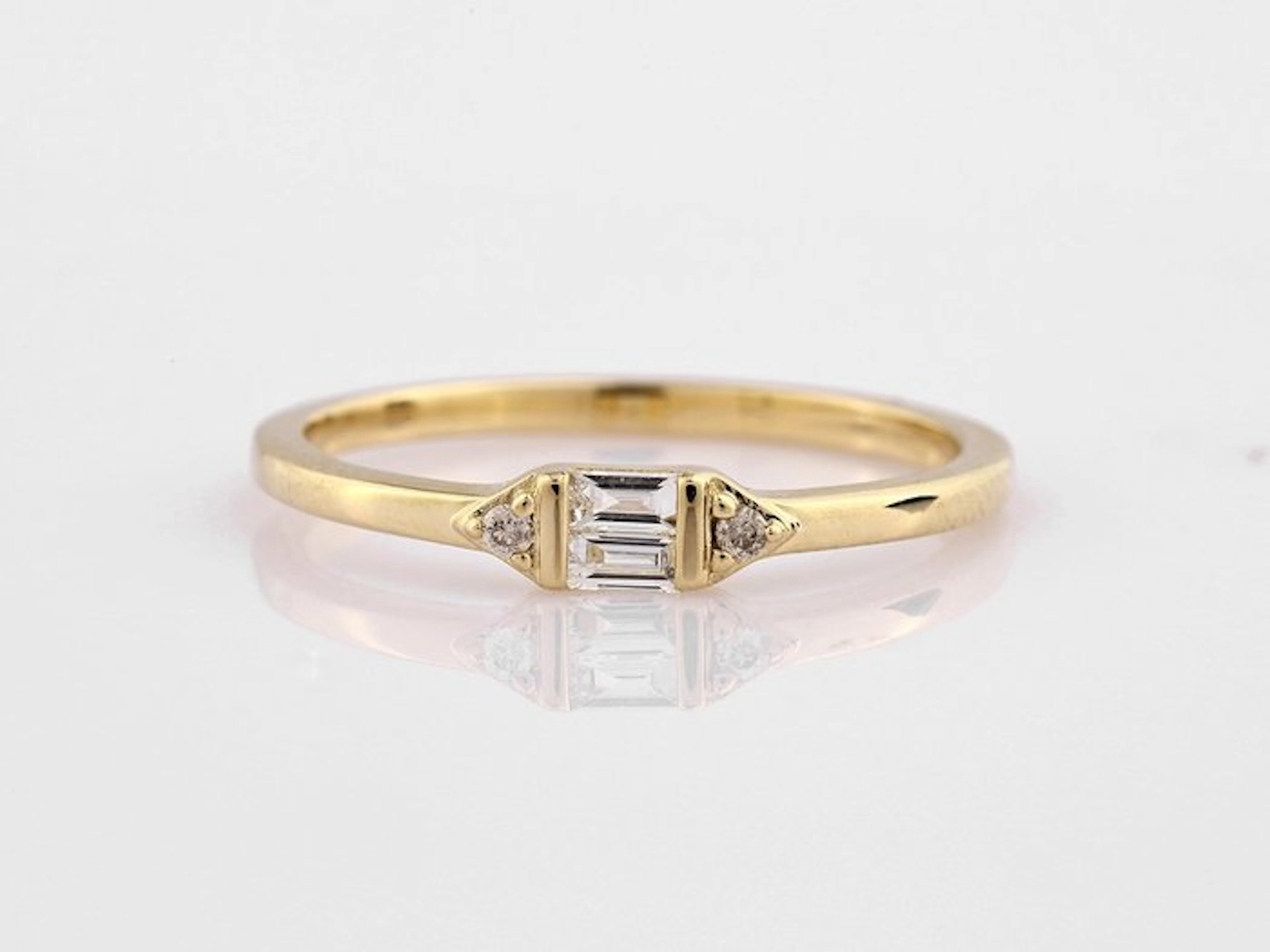 Ring - 14 kt. Yellow gold - 0.10ct. tw. Diamond (Natural)