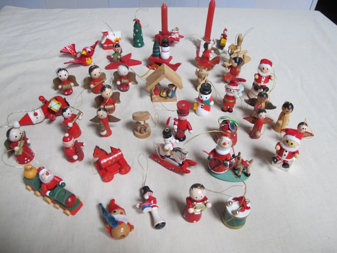 Onbekend - Christmas decoration (40) - Large wooden Christmas tree ornaments