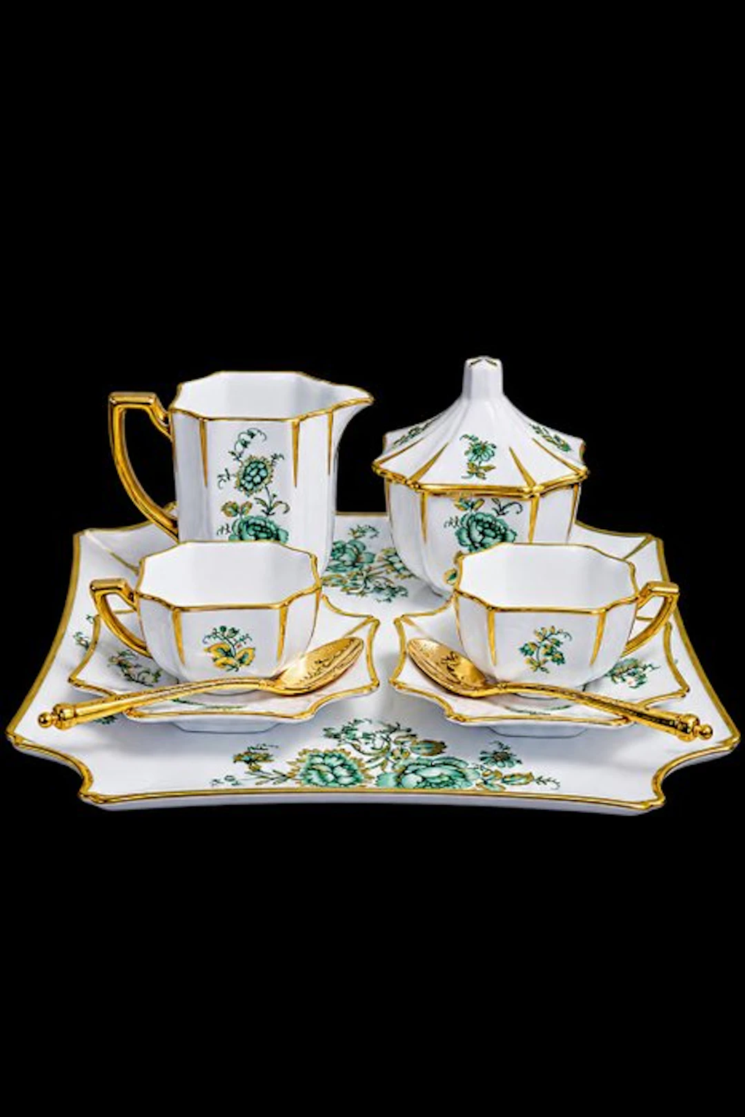 Coffee service (8) - Softpaste porcelain - Moka one-on-one service