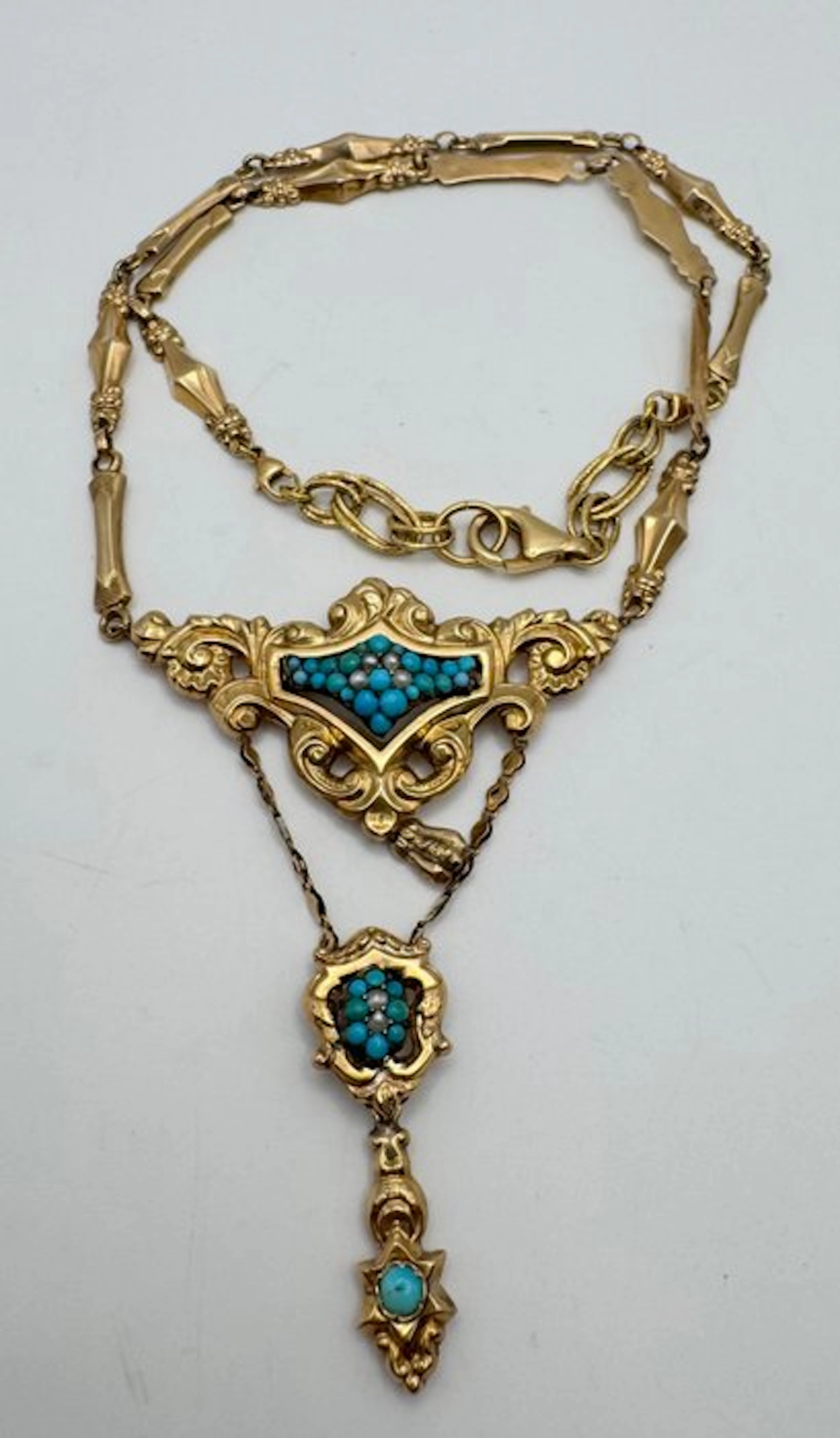 Chain - 14 kt. Yellow gold - Antique Art Nouveau Collie
