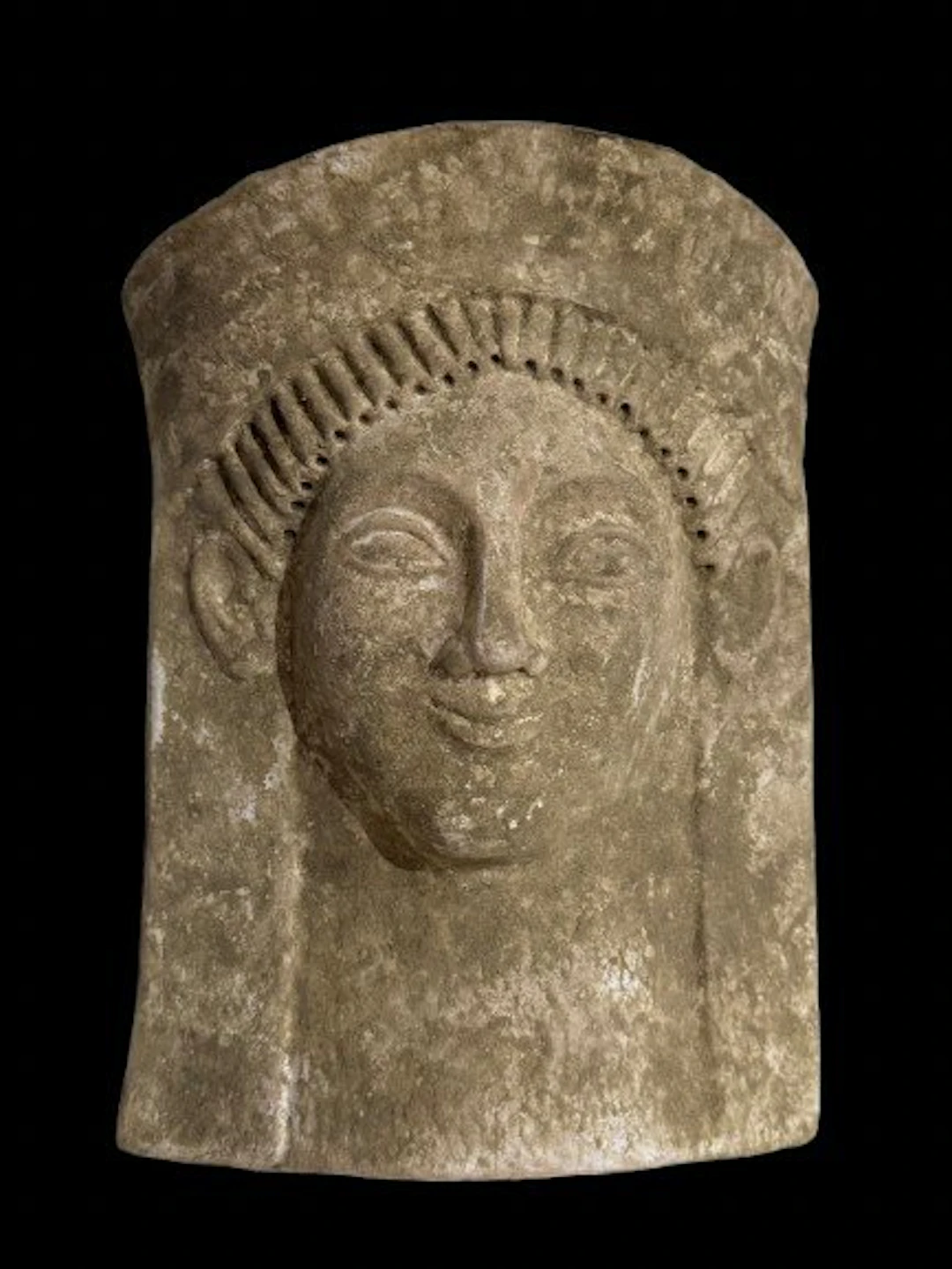 Replica of an Ancient Greek Terracotta archaic terracotta mask - 23 cm