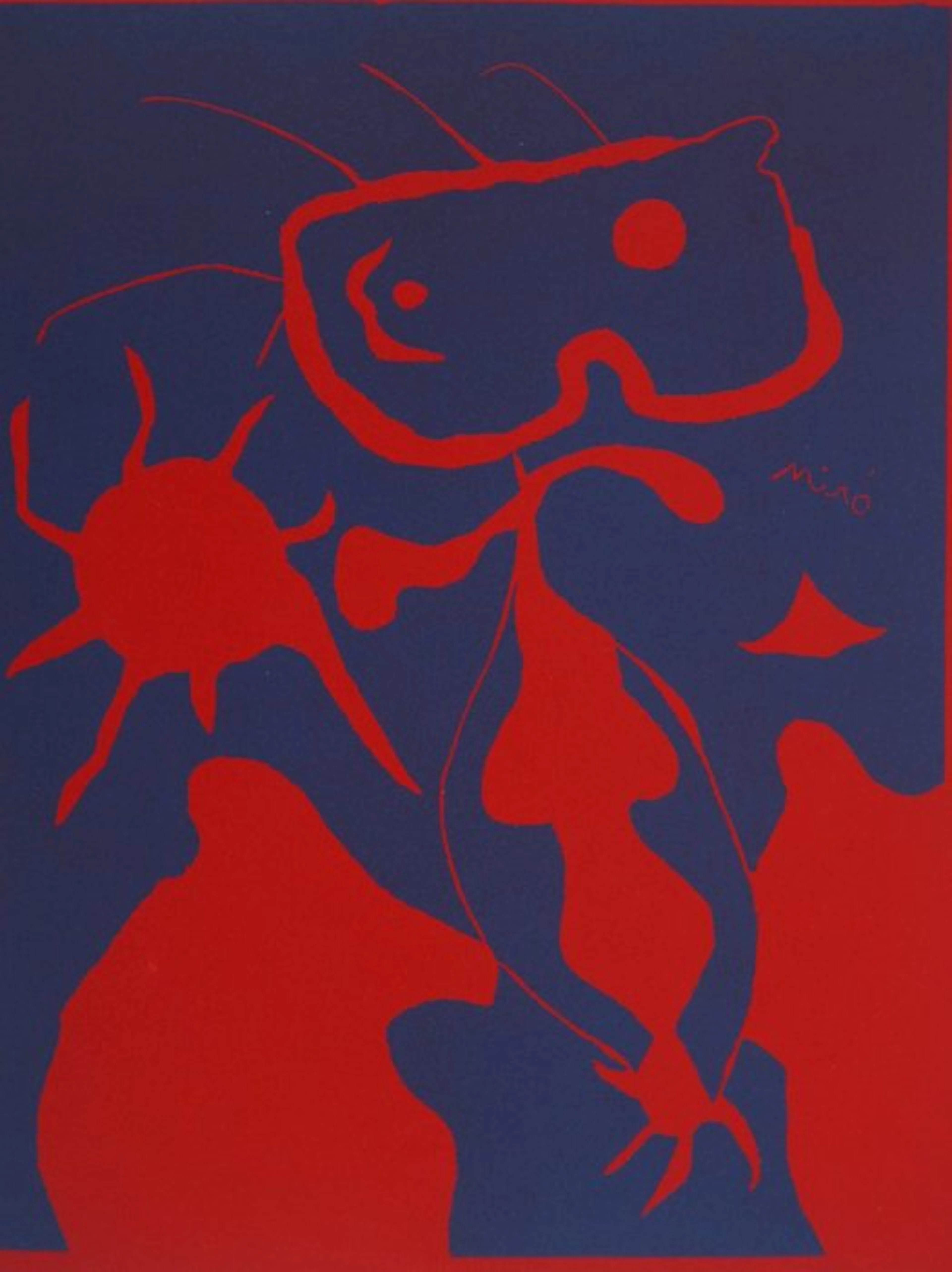 Joan Miro (1893-1983) - Homme au soleil rouge