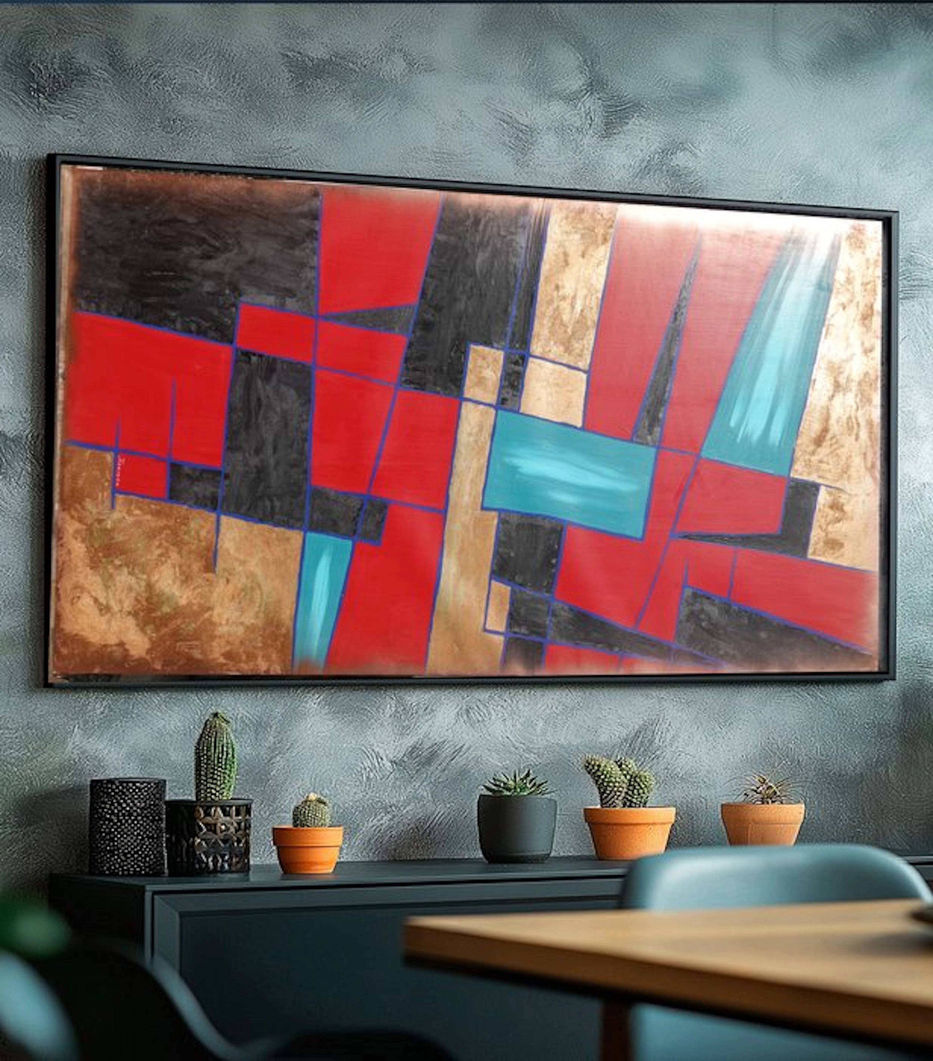 Ksavera - Abstract A1378 - original painting on XXL canvas 210cm
