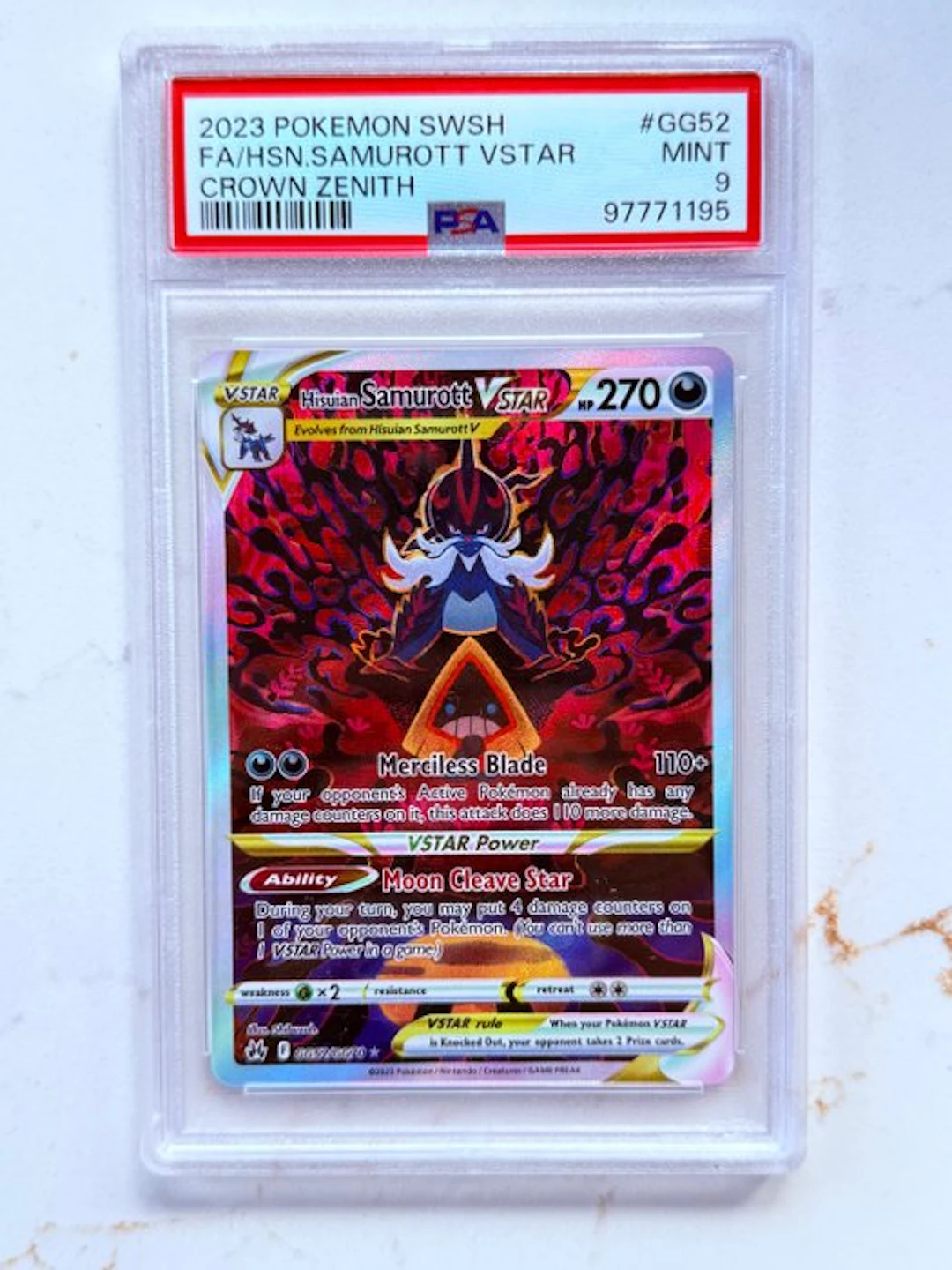 Pokémon - 1 Graded card - Hisuian Samurott #GG52 Foil