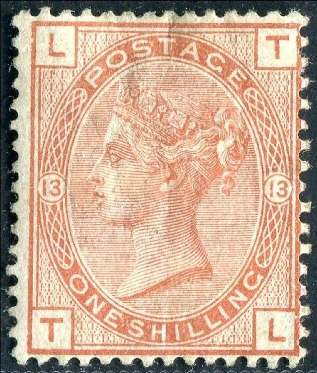 Great Britain 1881 - Victoria, 1 sh. orange-brown pt. 13, wmk Crown - SG 163