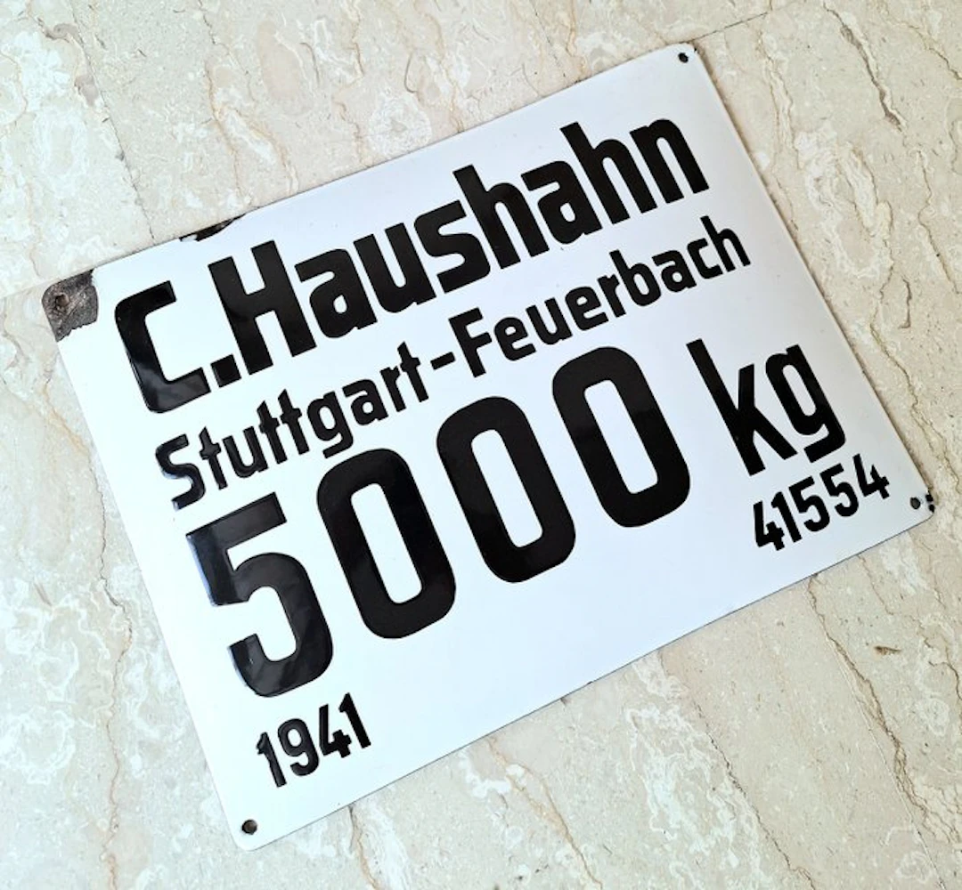 C. Haushahn, Stuttgart-Feuerbach (Germania) - Enamel sign - Metal, Glaze