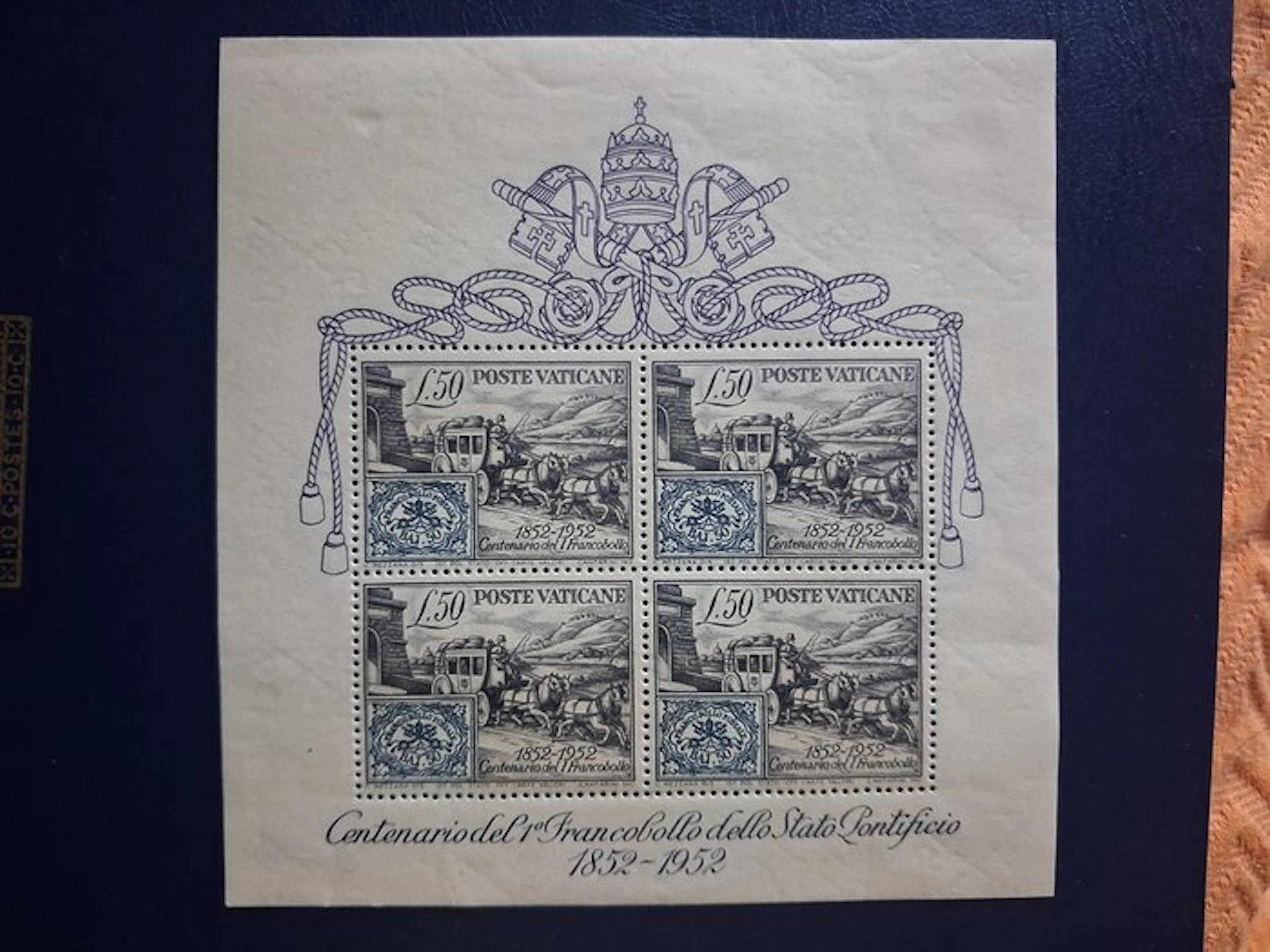 Vatican City 1952/1952 - Centennial leaflet of the Papal States!