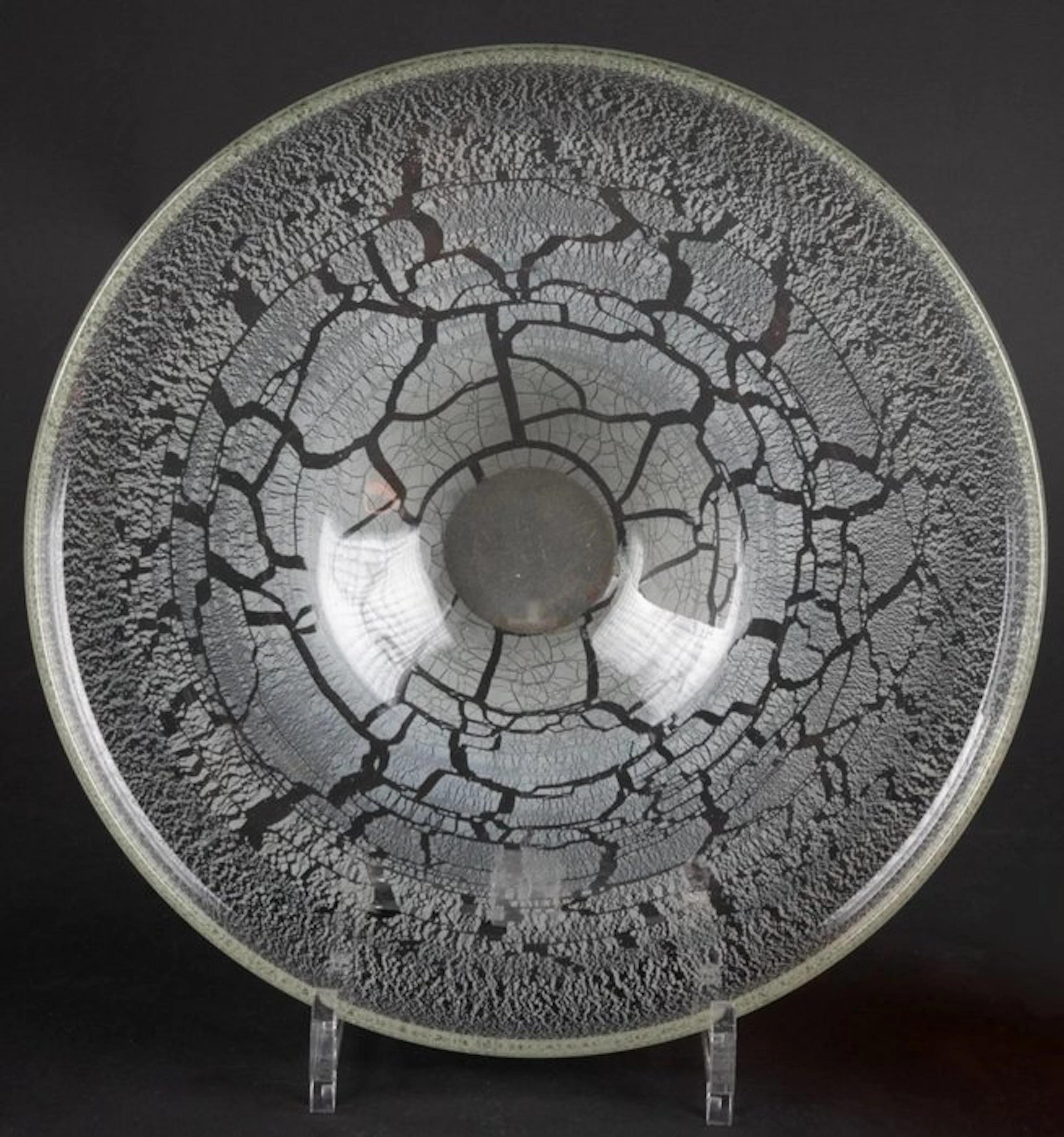 Kristalunie Maastricht - W.J. Rozendaal - Platter - Glass - Tincraquelé dish
