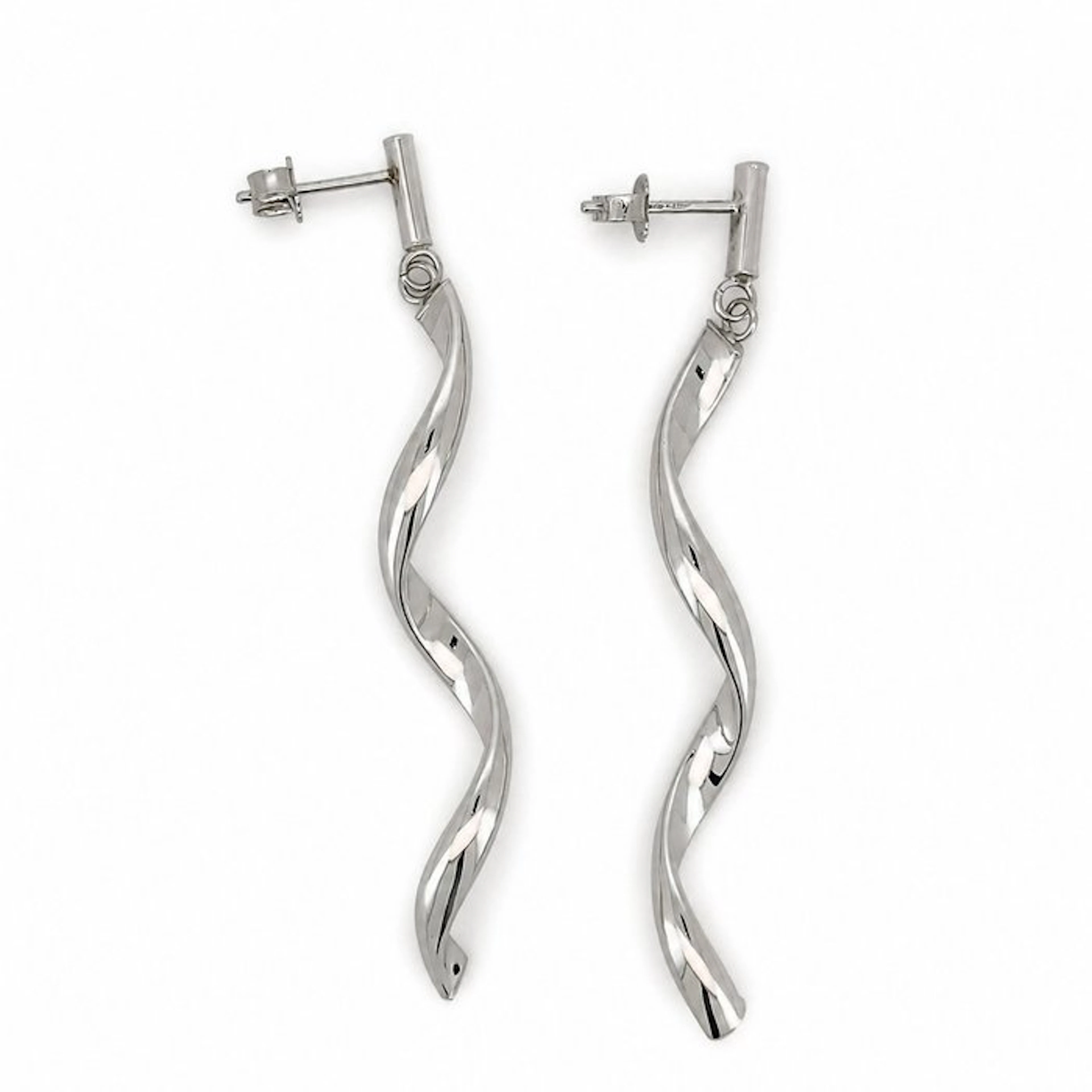 Earrings - 18 kt. White gold - Made in Italy - Handmade