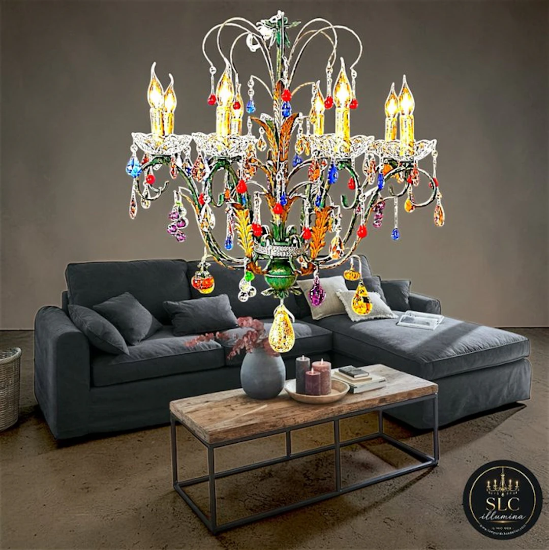 SLC Illumina - MG - Chandelier - Wrought iron - fruit 8Lights