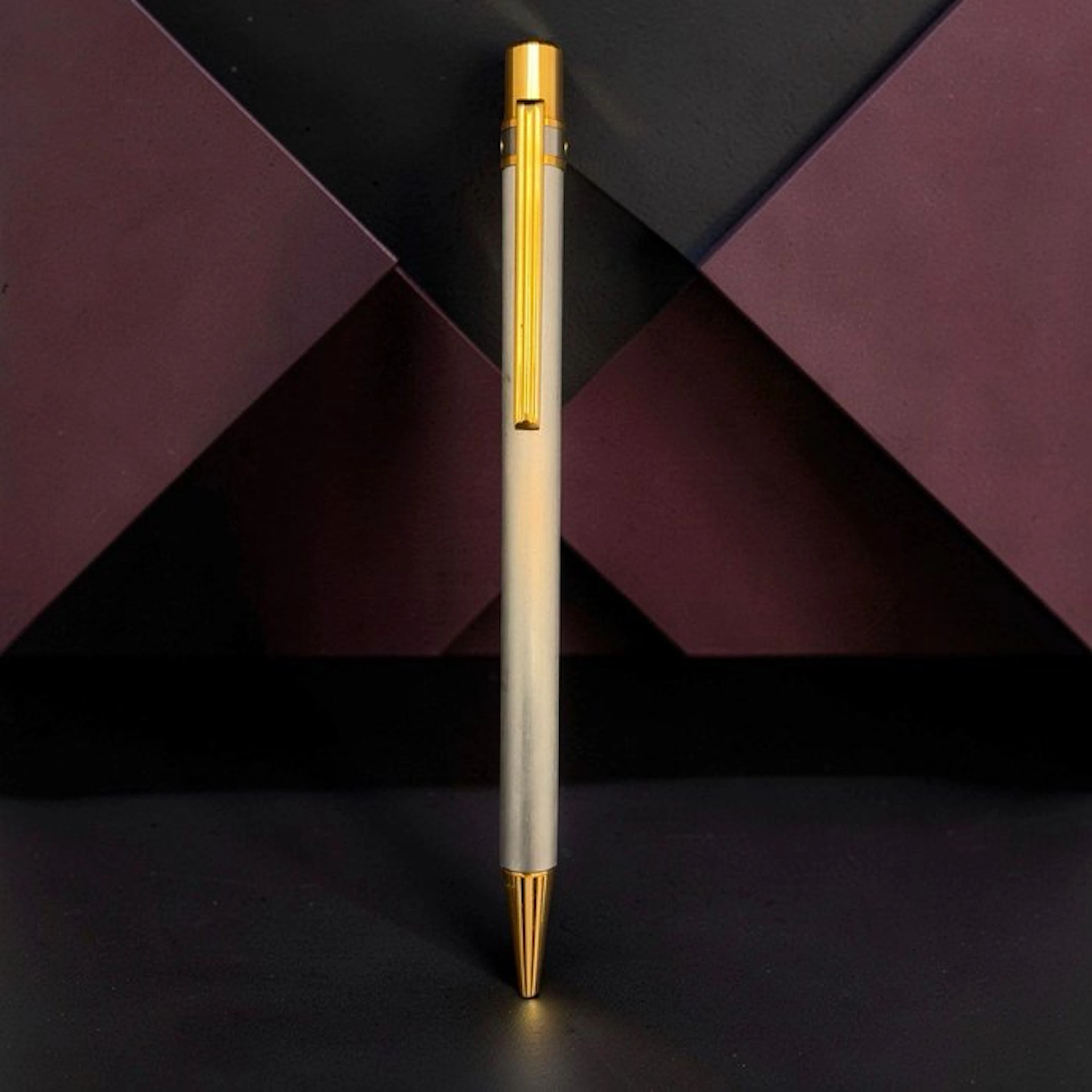 Cartier - Santos (Acero Cepillado y Plaqué Oro) - No reserve price - Pen