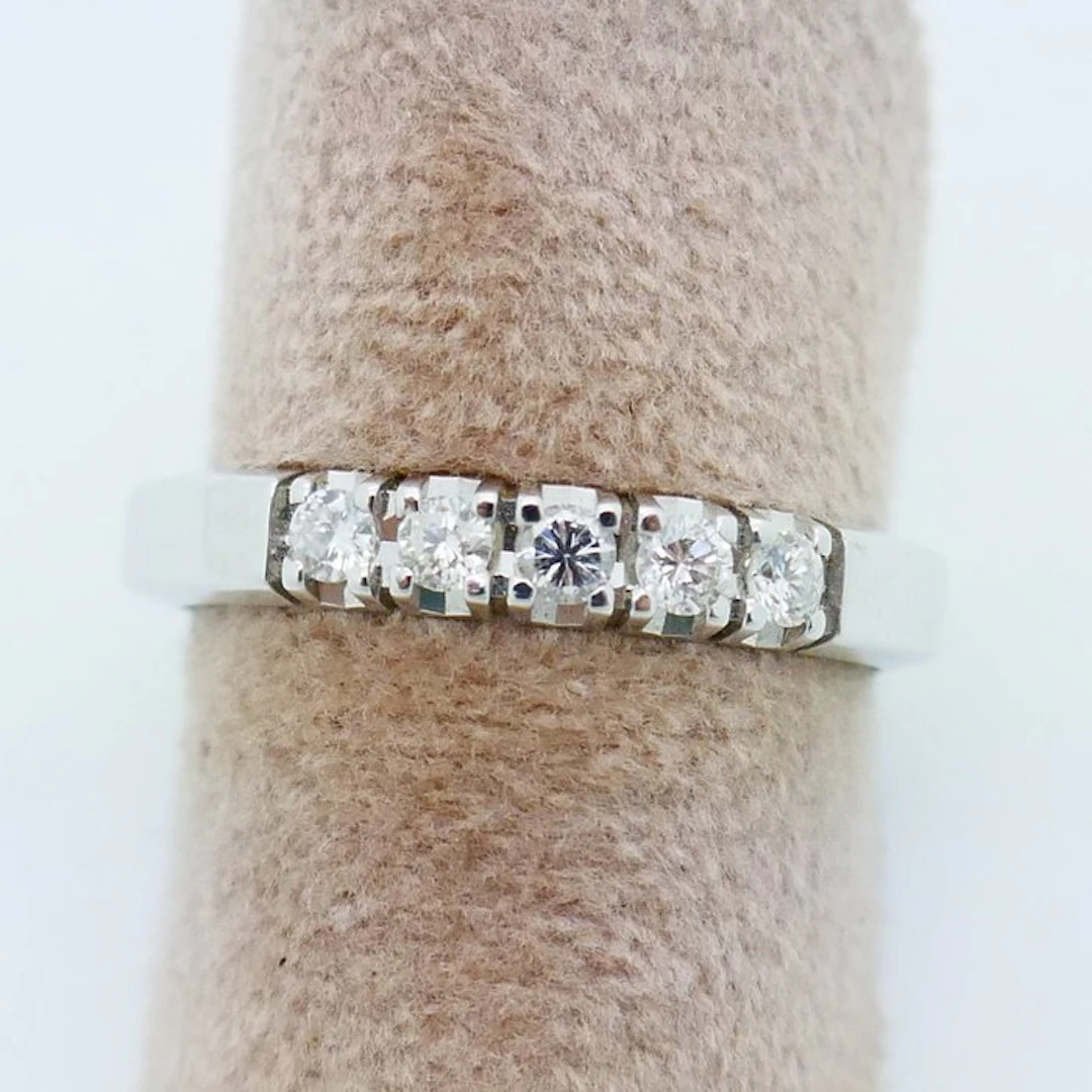 No reserve price - Ring - 18 kt. White gold - 0.20ct. tw. Diamond (Natural)