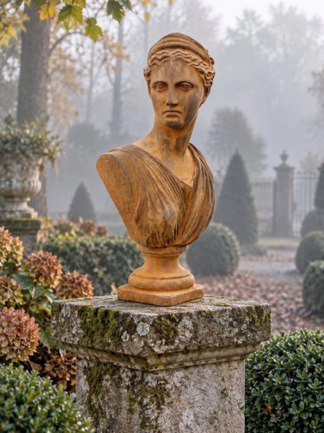 Statue, Bust of Greek goddess - Artemis - 30 cm - Cast iron