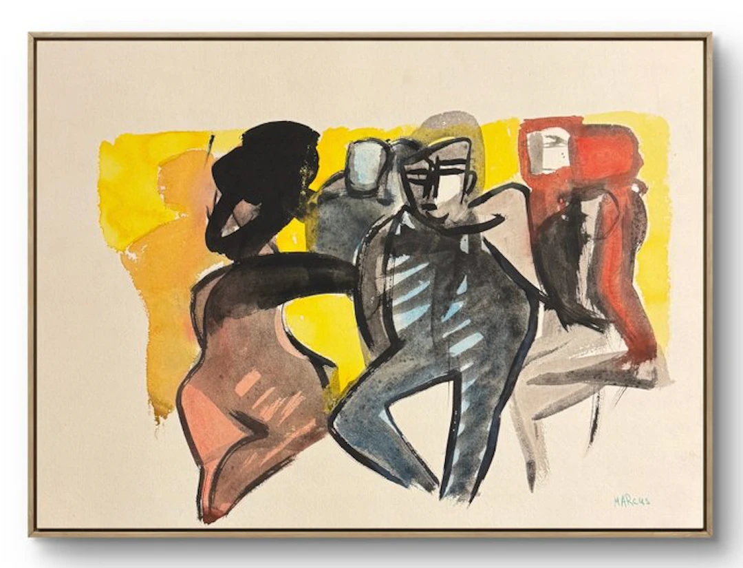 Marcus de Vestele (1941-2024) - Composition Cobra “ Les Masques “