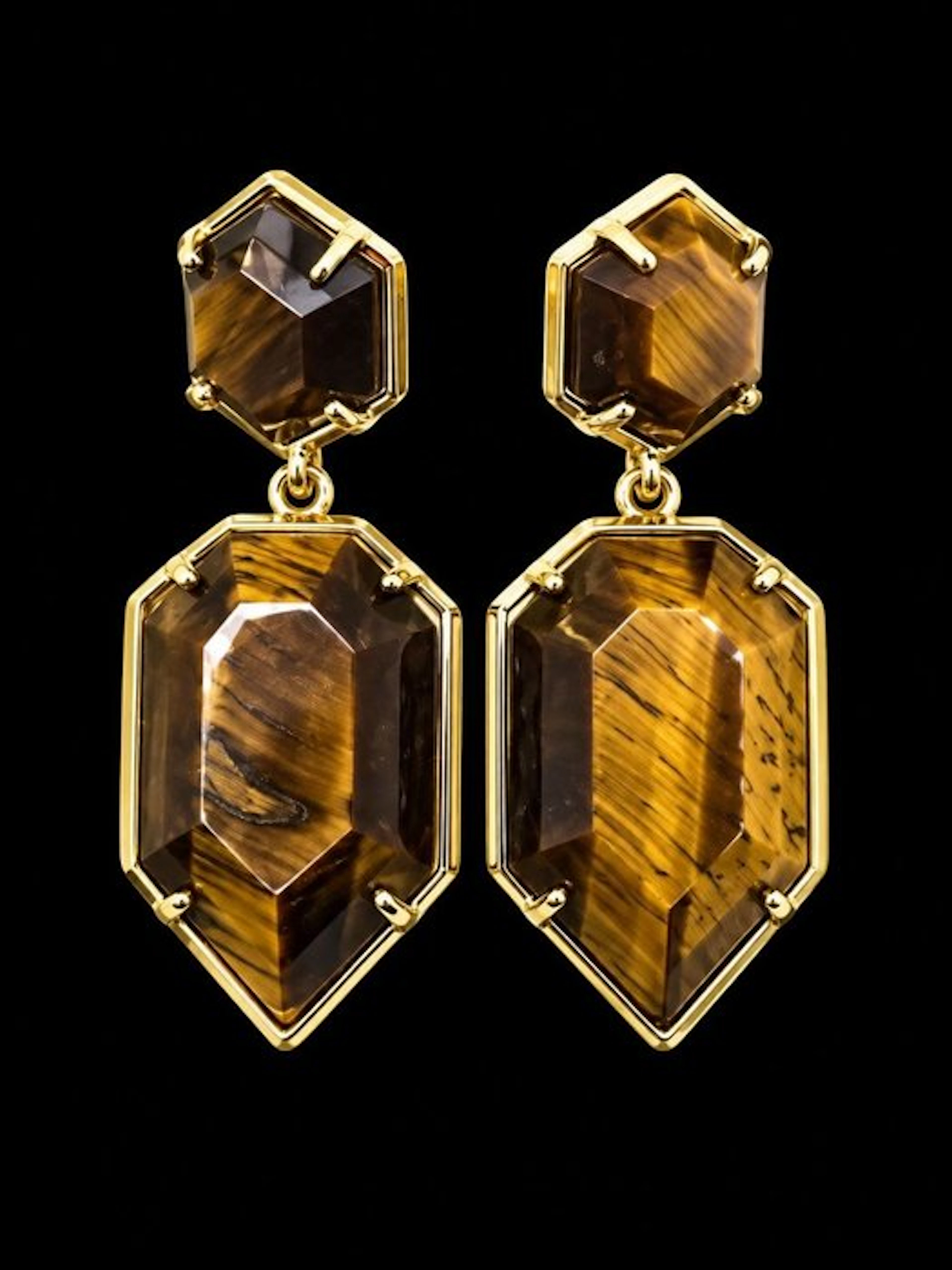 Exquisite Premium-Quality Natural Tiger's Eye Earrings - Earrings - Earrings