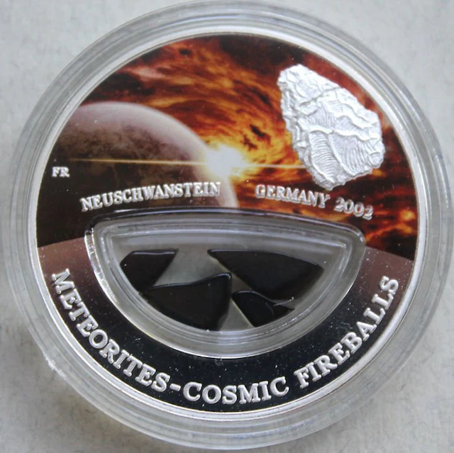 Fiji. 2012"Neuschwanstein" mit originalen Tektiten, Proof 21g (No