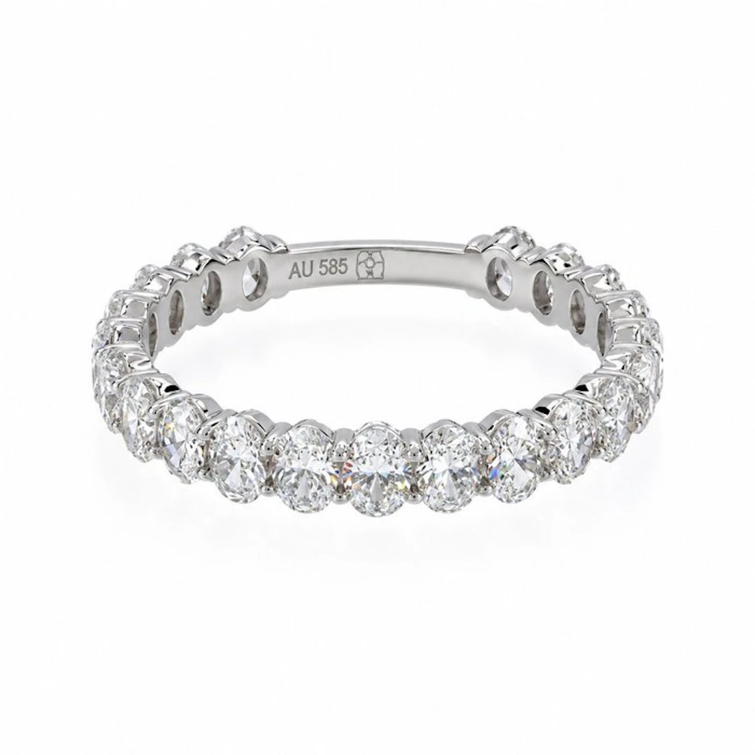 No reserve price - Ring - 14 kt. White gold - 2.05ct. tw. Diamond (Lab-grown)