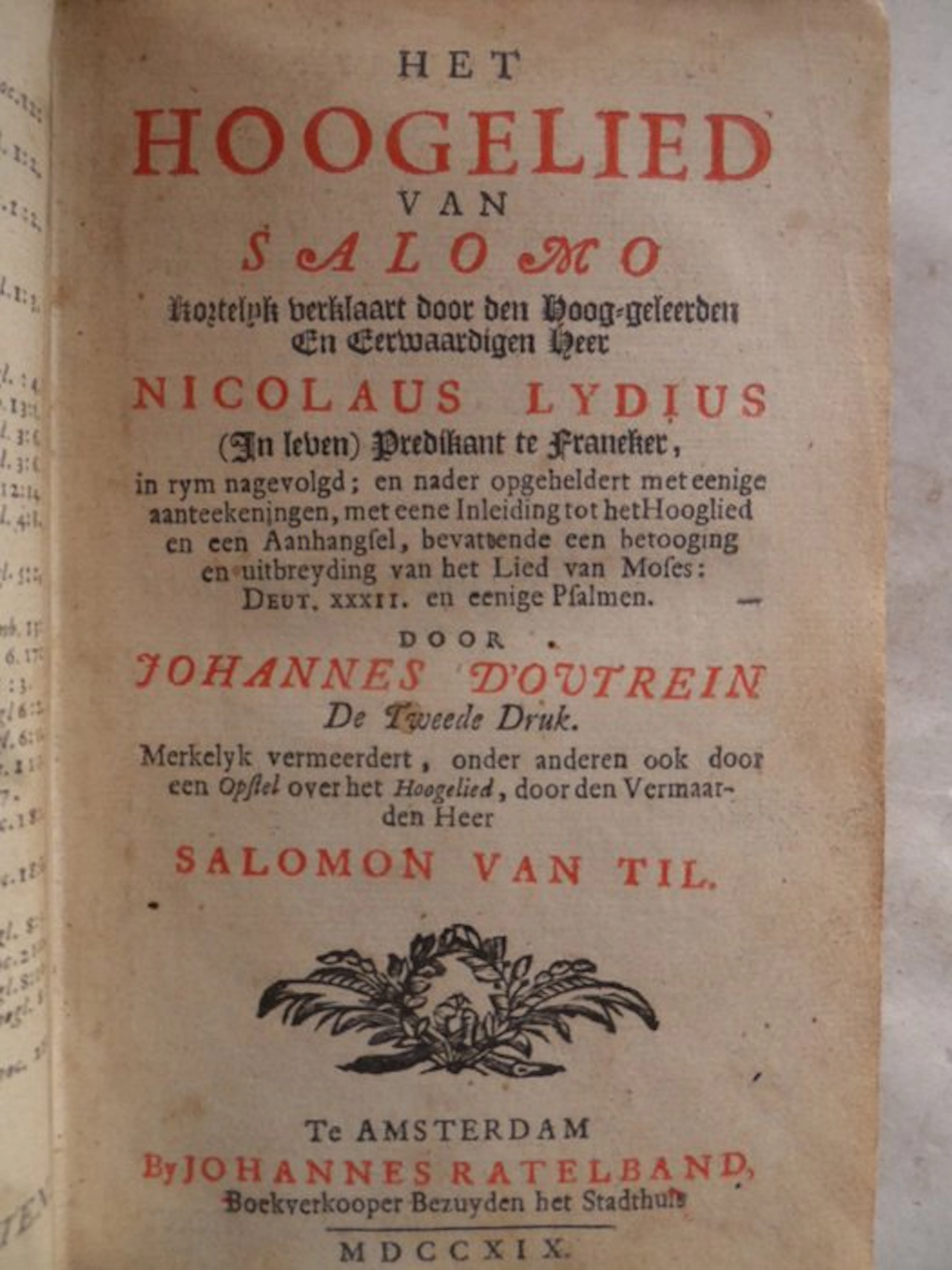 Nicolaus Lydius / Johannes d' Outrein / Salomon van Til...