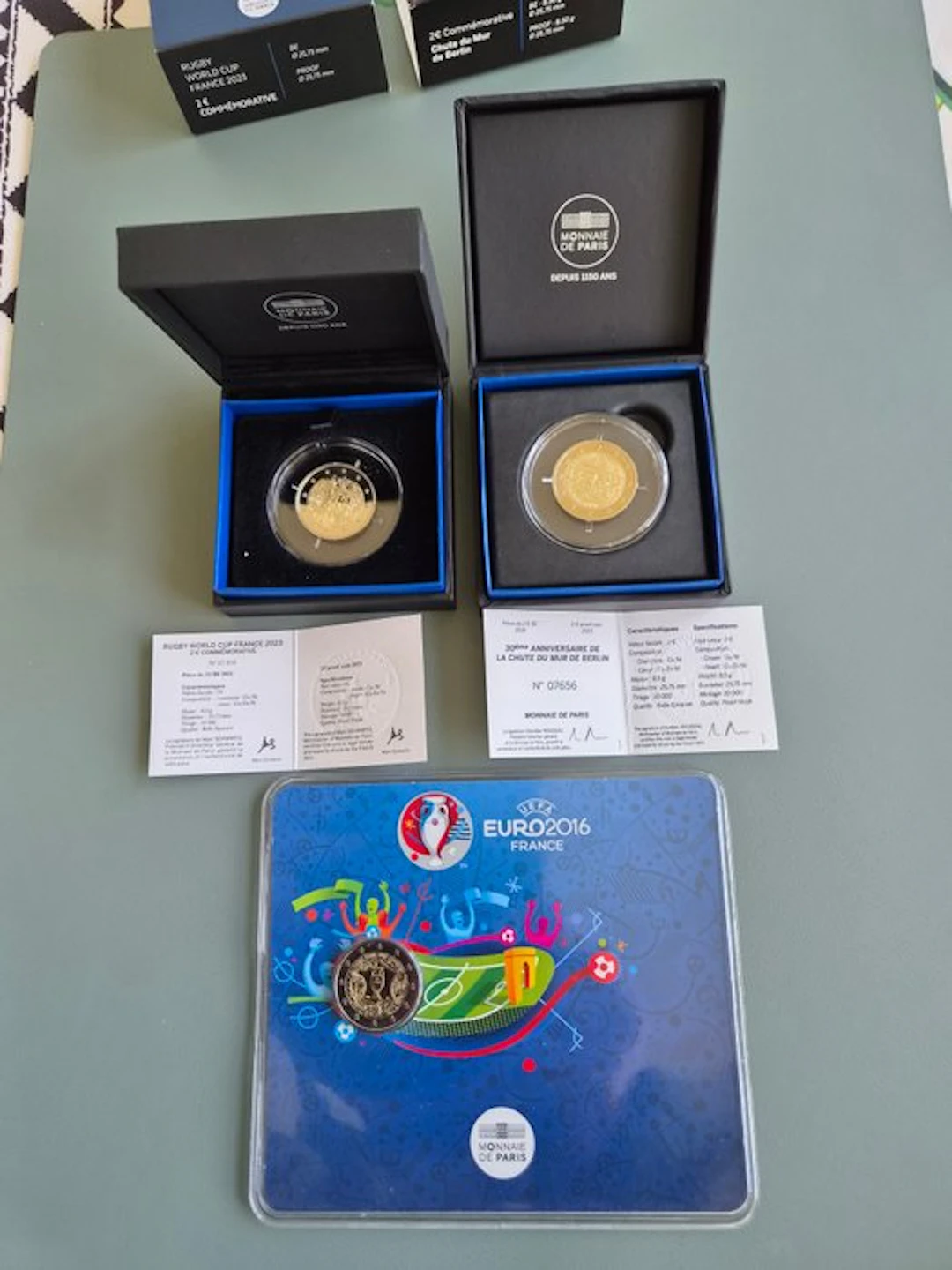 France. 2 Euro 2016/2023 (3 monnaies) Proof + BU (No reserve price)