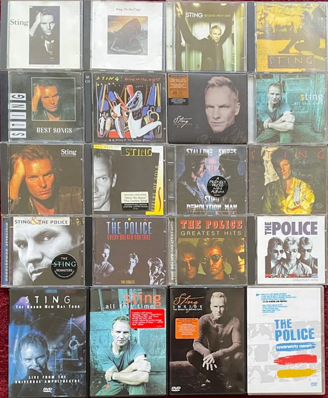 Sting, Police - Lot with 16 CDs (1 SACD included) & 4...