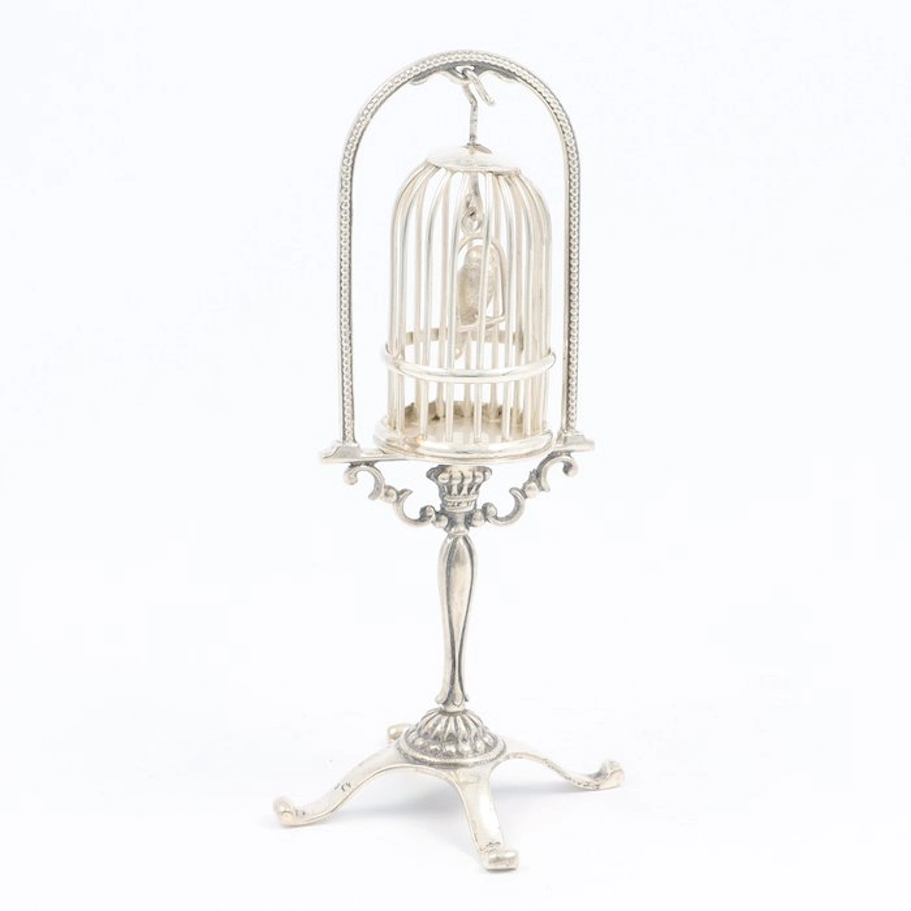 NO RESERVE - C. & A. Lesener - Miniatuur Volière - Figurine - .835 silver