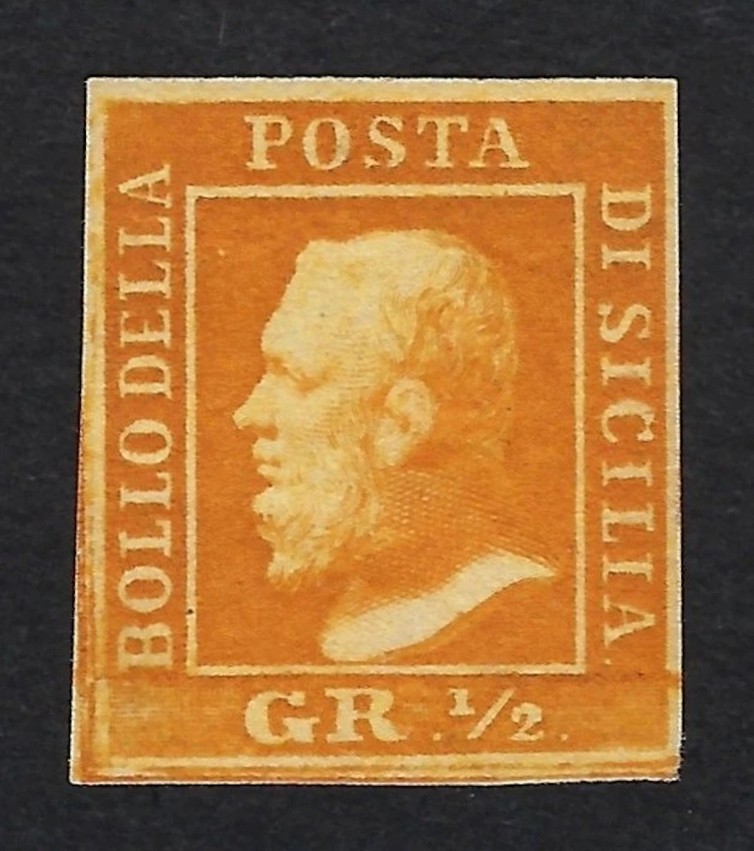 Italian Ancient States - Sicily 1859 - Ferdinando II 1/2 Gr Orange - N. 2a