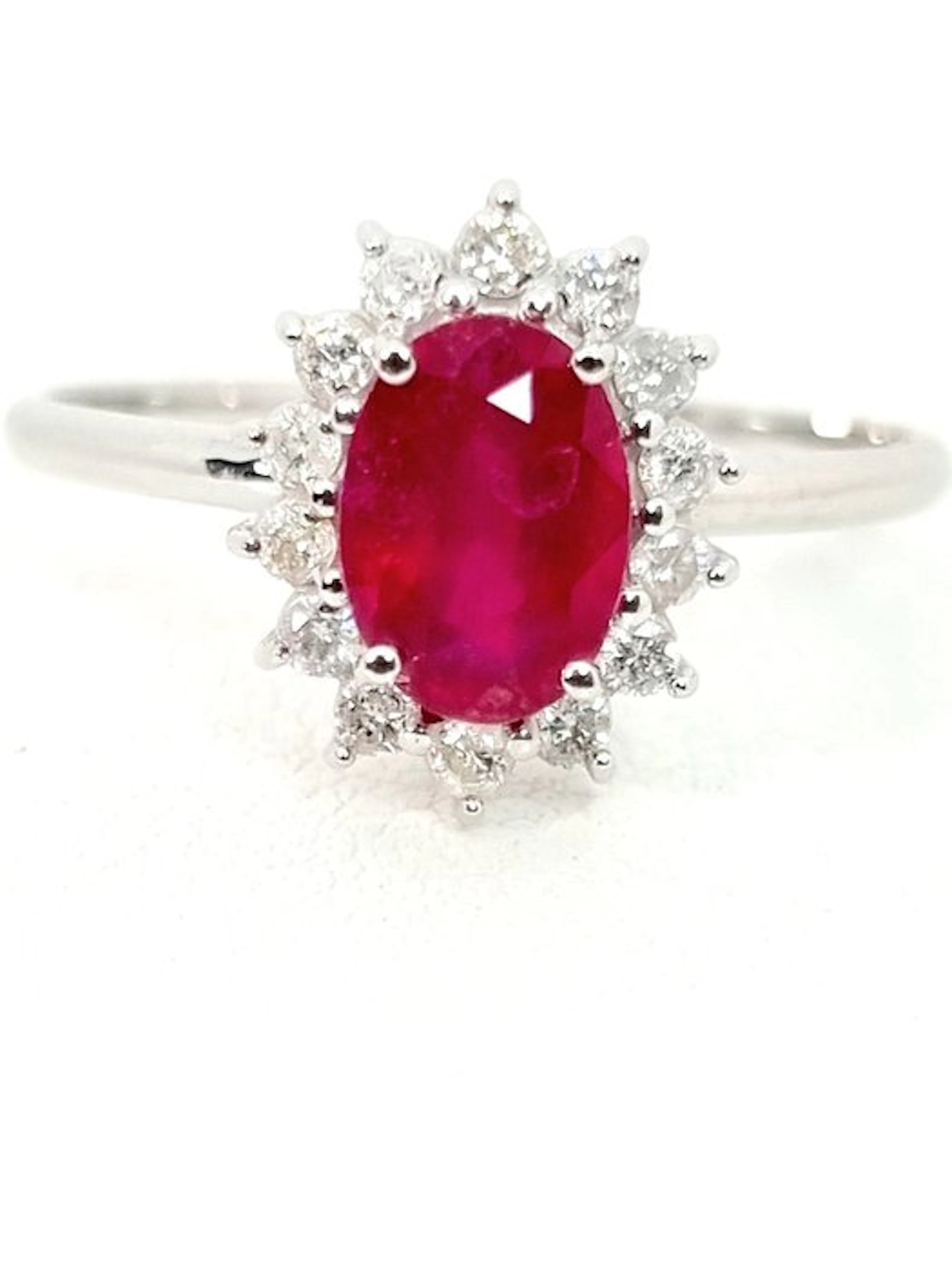Ring - 18 kt. White gold Ruby - Diamond