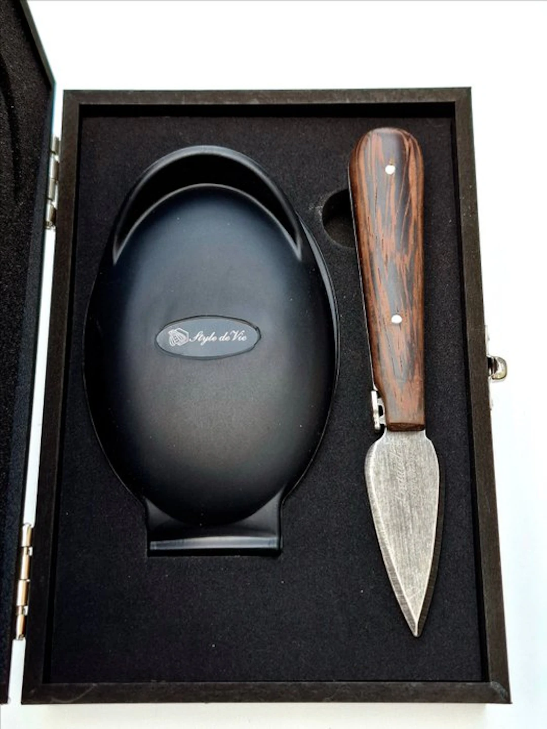 Laguiole - Oyster Knife & Oyster holder - Wengé Black...