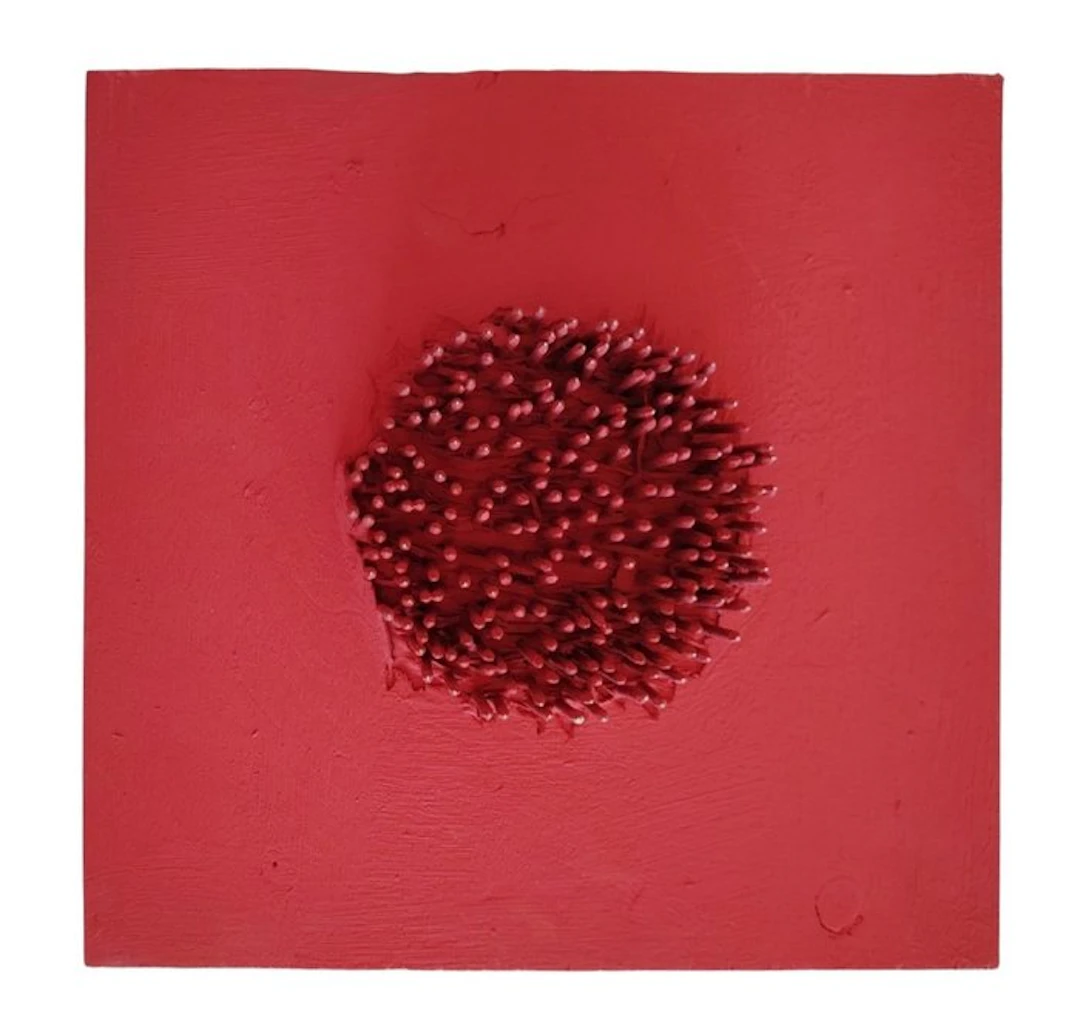 Bernard Aubertin (1934-2015) - Tableau clous, fiammiferi su tavola