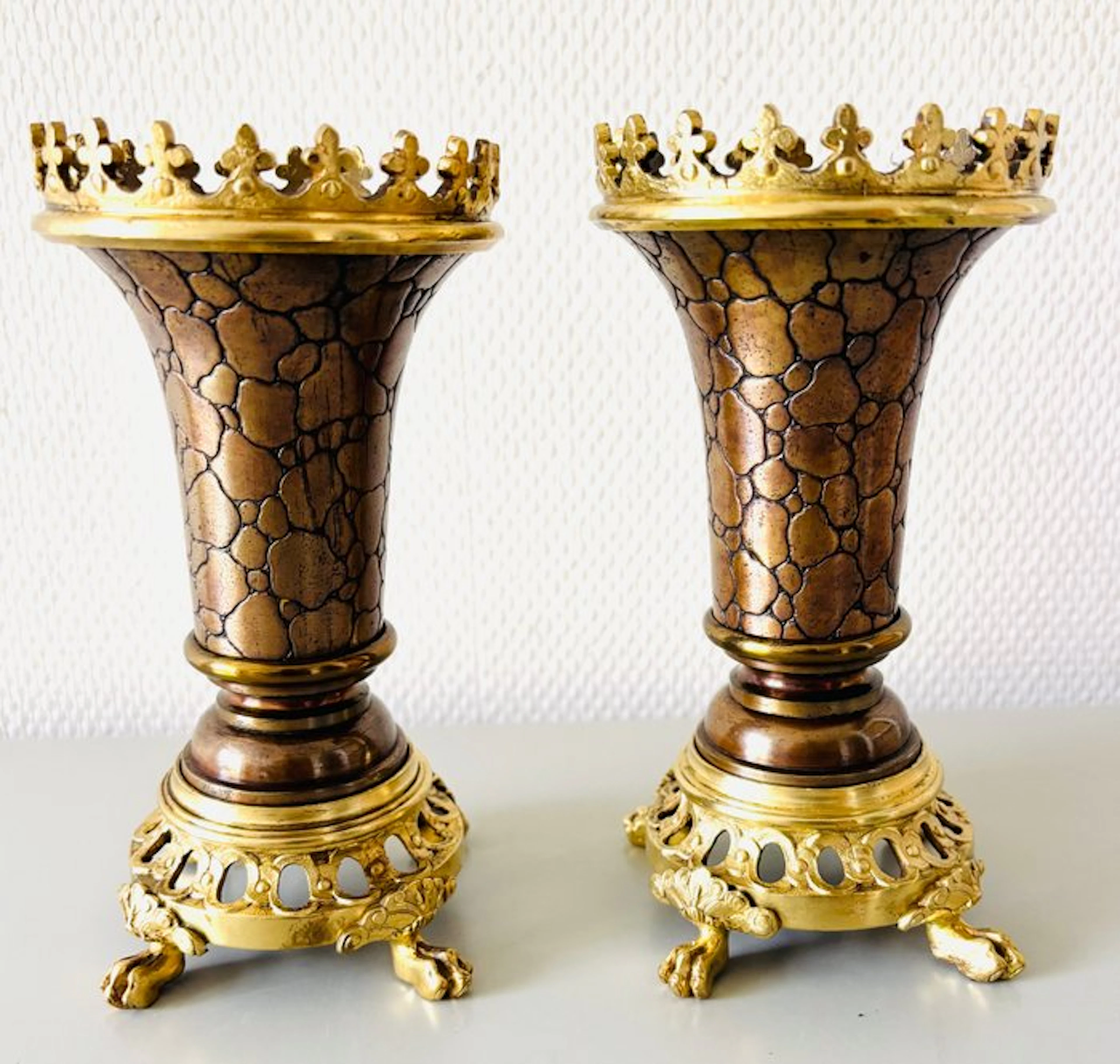 H.A.Lund - Vase (2) - Bronze, Brass - Neoclassical-style vases