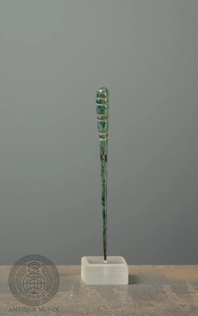 Western Asiatic Bronze Ornamental Pin with Openwork...