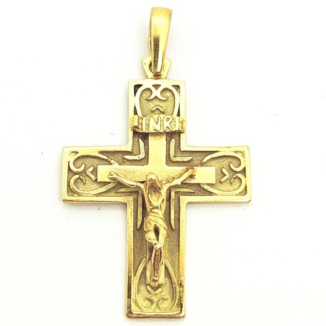 Cross pendant - 18 kt. Yellow gold