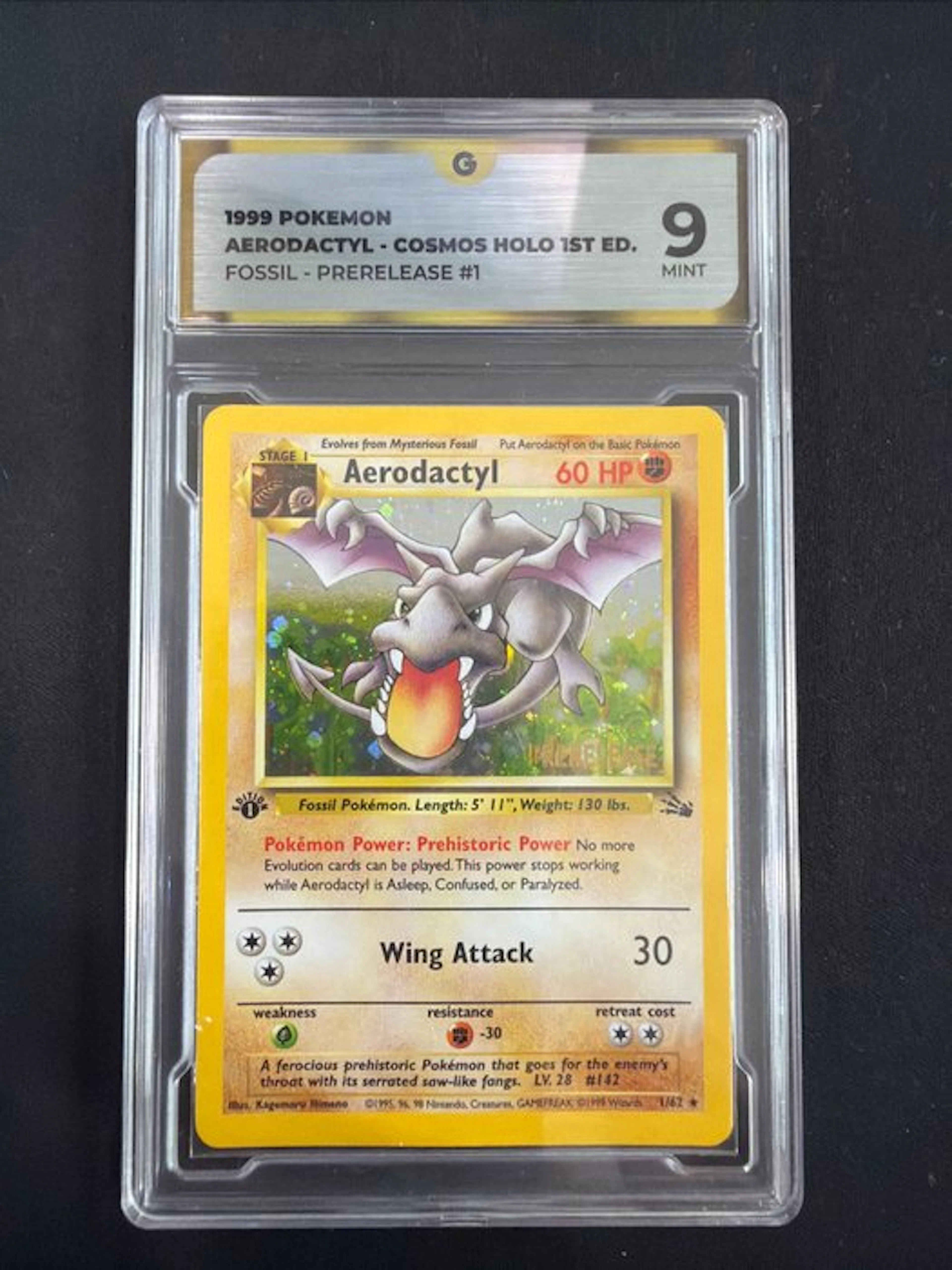 Pokémon - 1 Graded card - Aerodactyl First edition