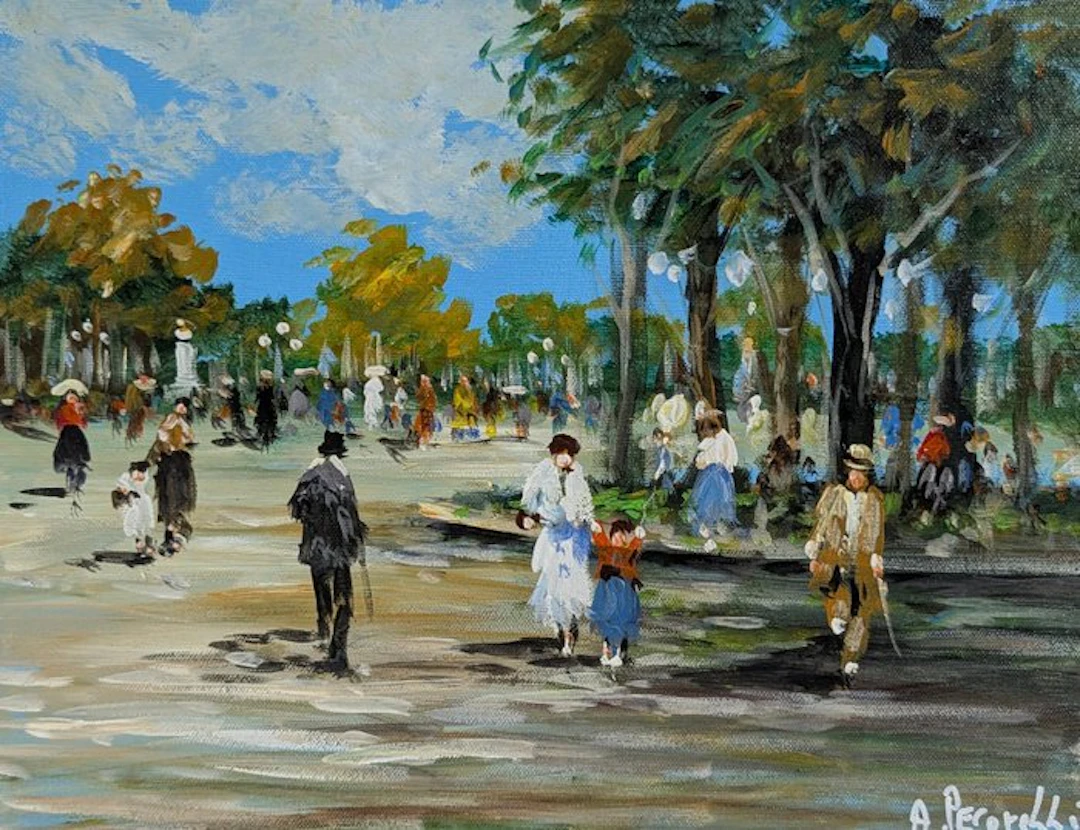 Antonio Pecorelli (XX) - Passeggiata nel parco