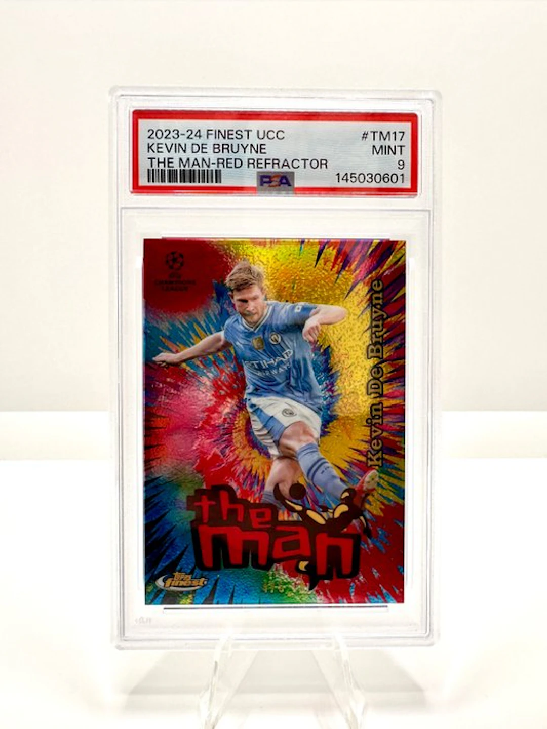 Topps Finest UEFA Kevin De Bruyne SSP 2023 #TM-17 Red The...