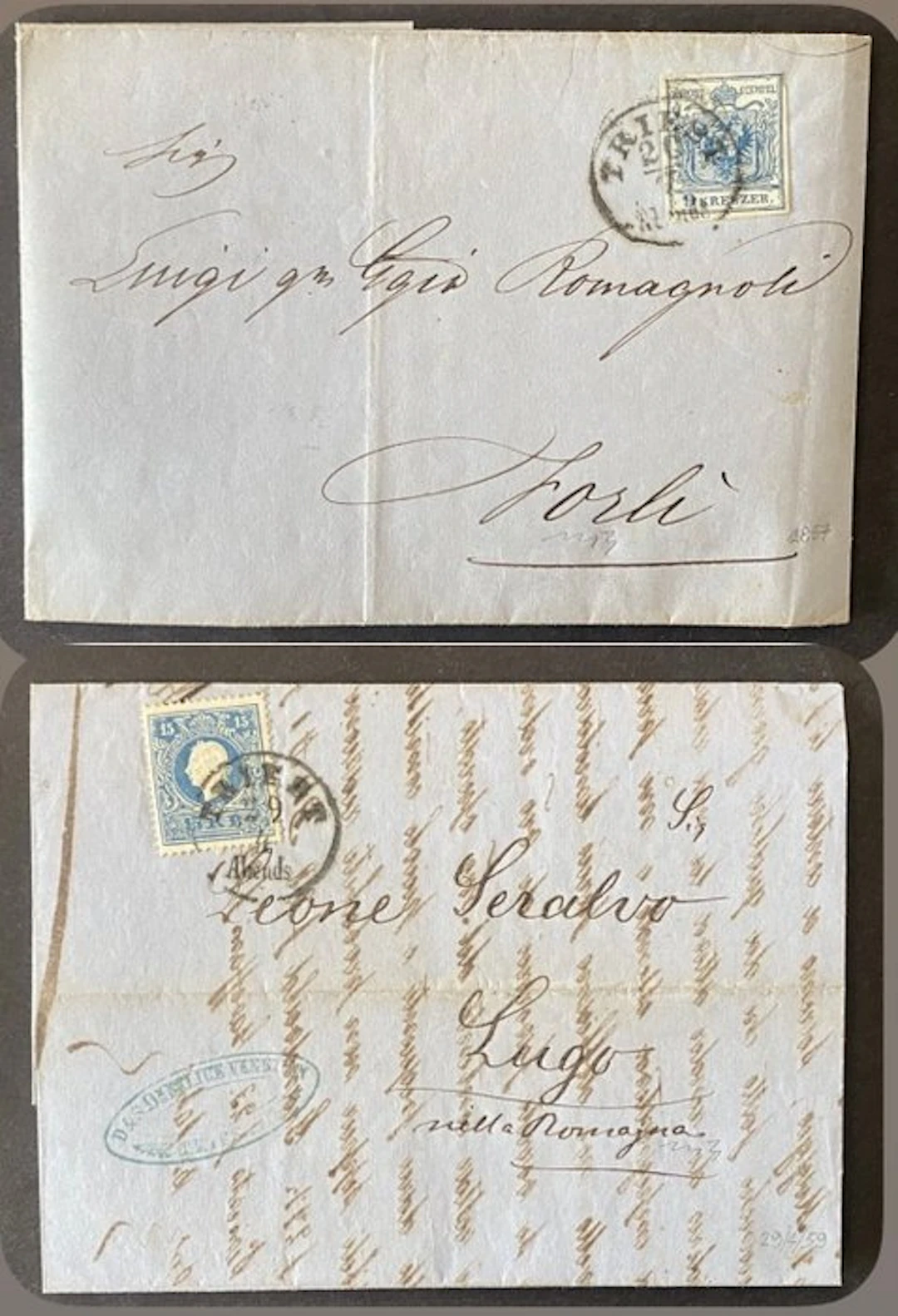 Austria 1850/1859 - Austria 1854/1857 postal history for...