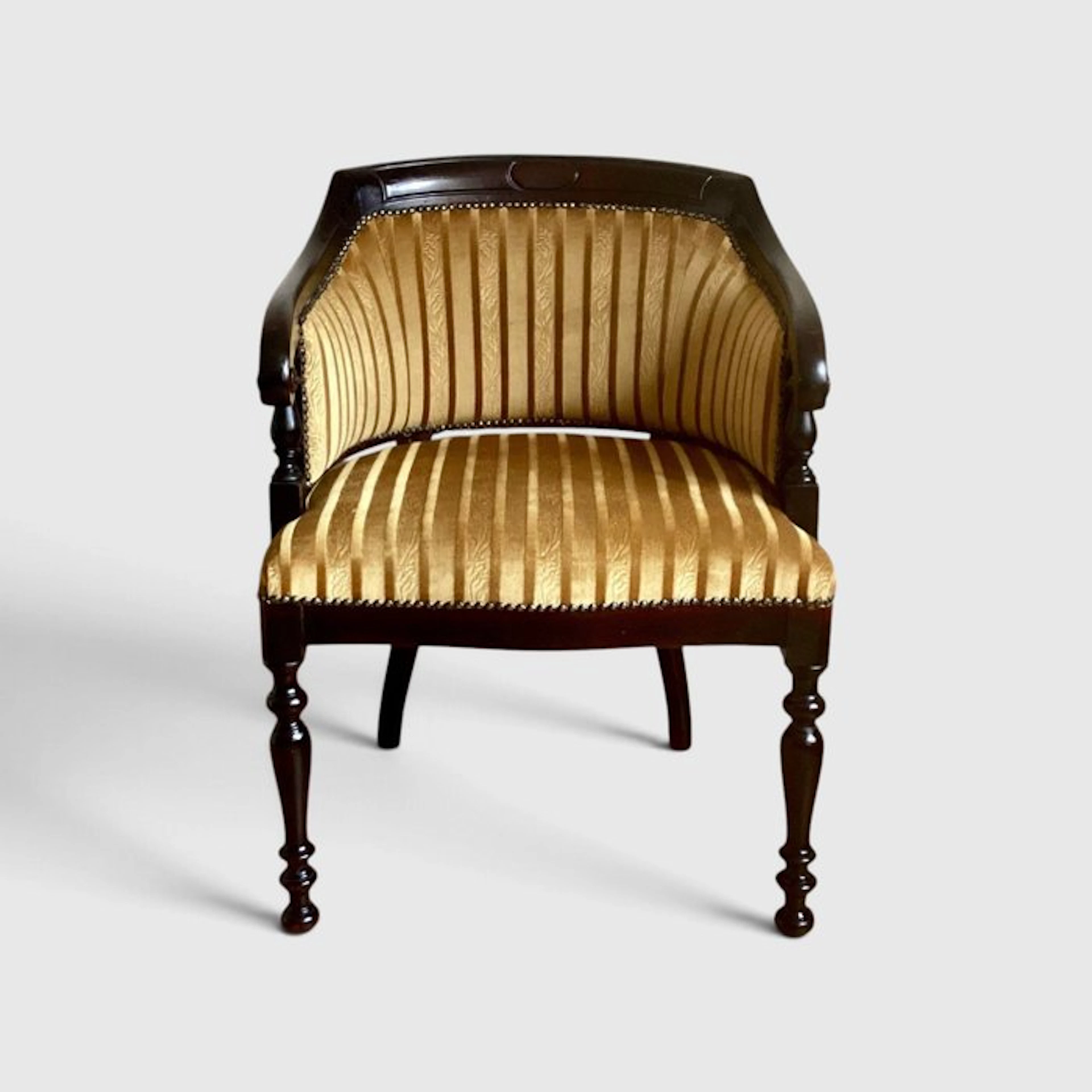 Armchair - Mahogany, Walnut, Damask - bucket seat