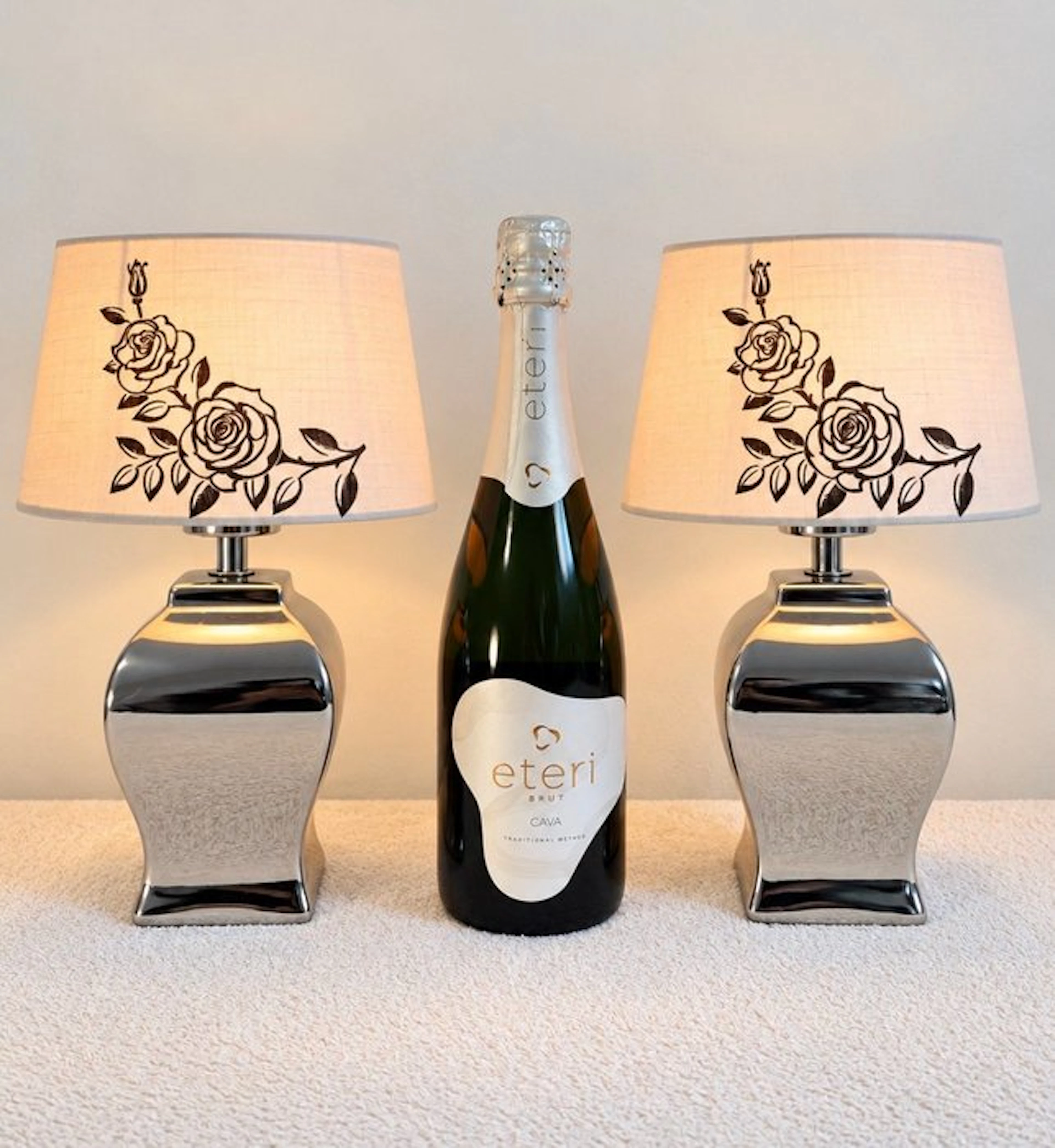 Table lamp (2) - Castle Lamps - Chrome, Ceramic, Textile