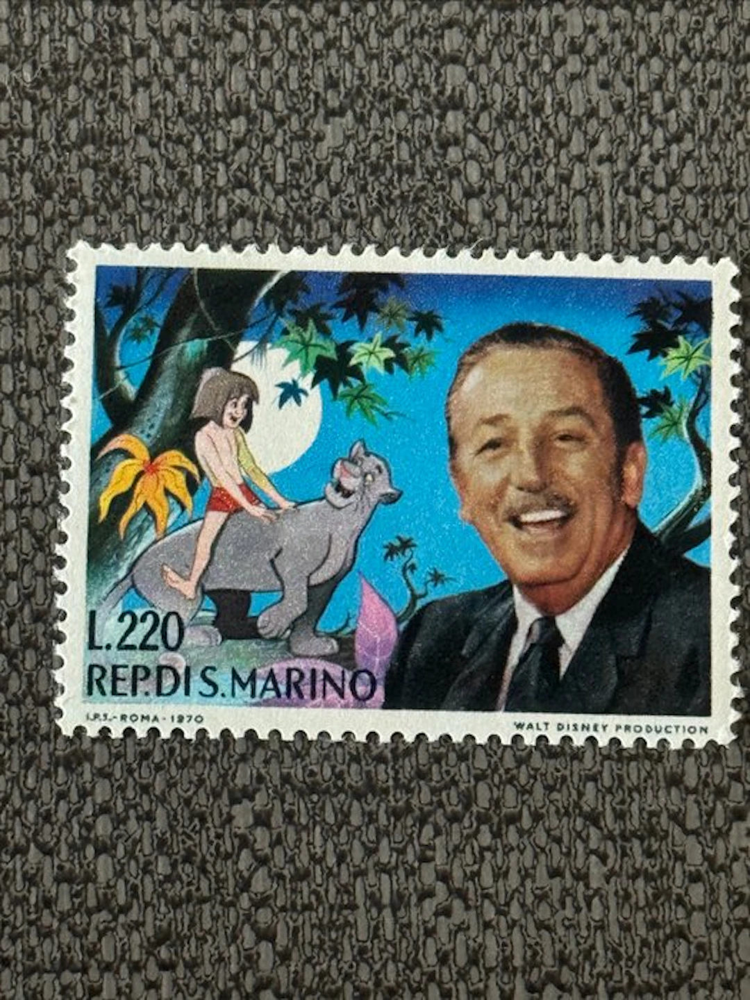Mickey Mouse - 1 Timbres - ANRI Disney Woodcarvings - 1970