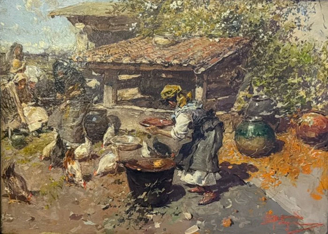 Riccardo Pellegrini (1863-1934) - Scena rurale