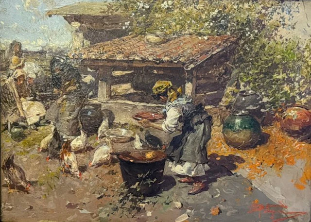 Riccardo Pellegrini (1863-1934) - Scena rurale