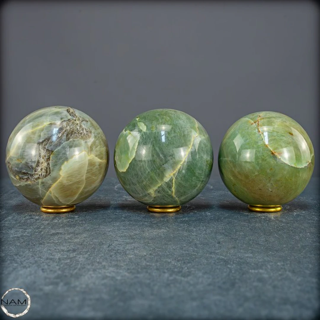 Exclusive Garnierite (Green Moonstone) Ball set from Madagascar- 2004.04 g