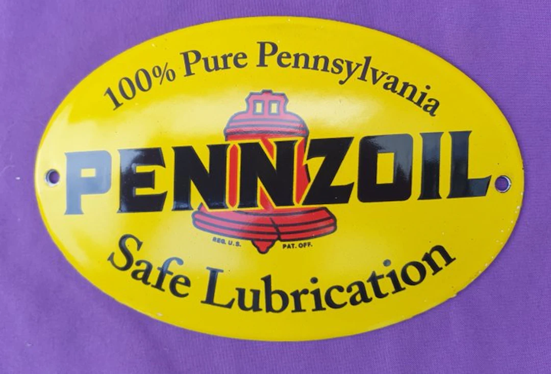 Pennzoil - Pennzoil Safe Lubrication - Enamel sign - Enamel, Metal