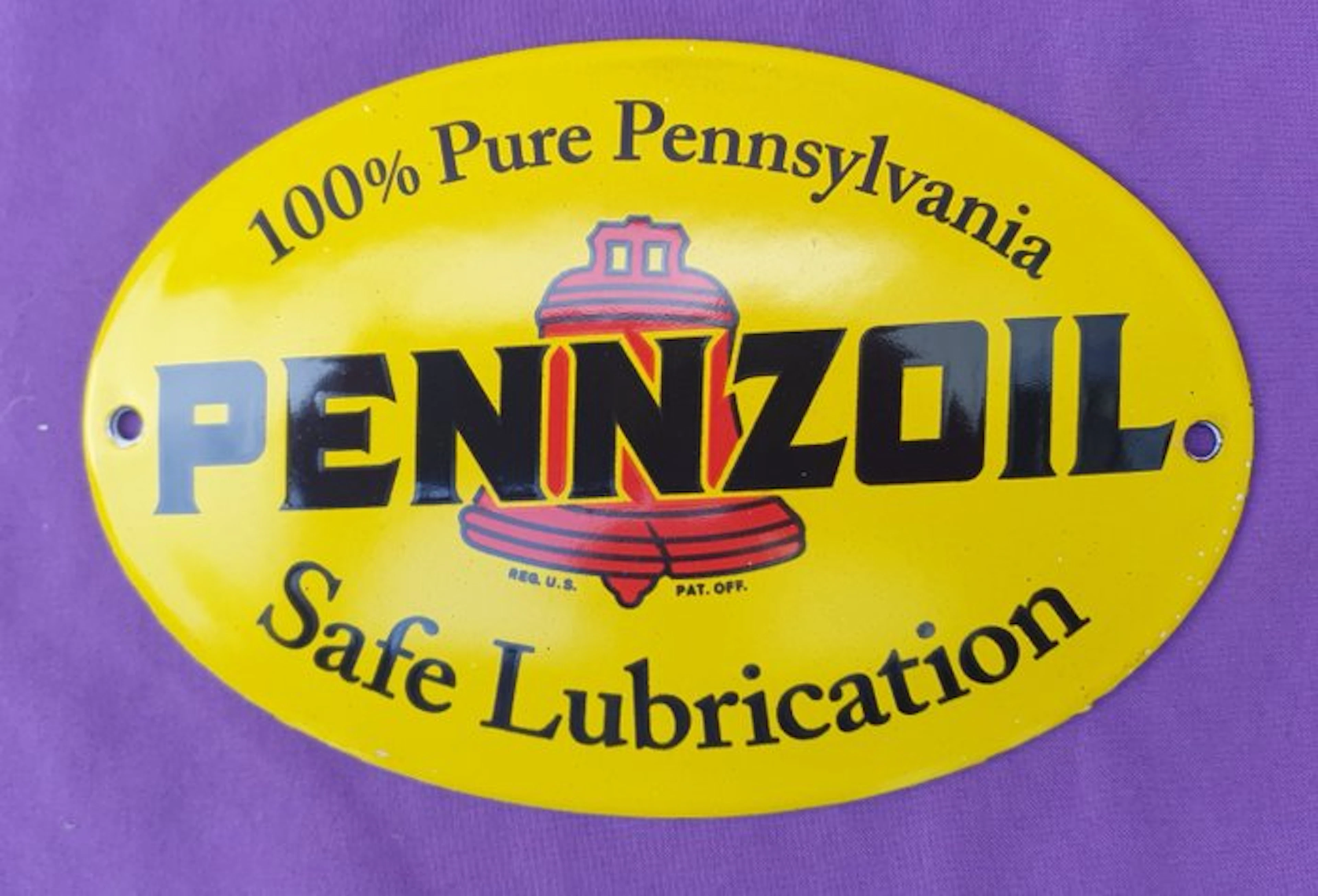 Pennzoil - Pennzoil Safe Lubrication - Enamel sign - Enamel, Metal