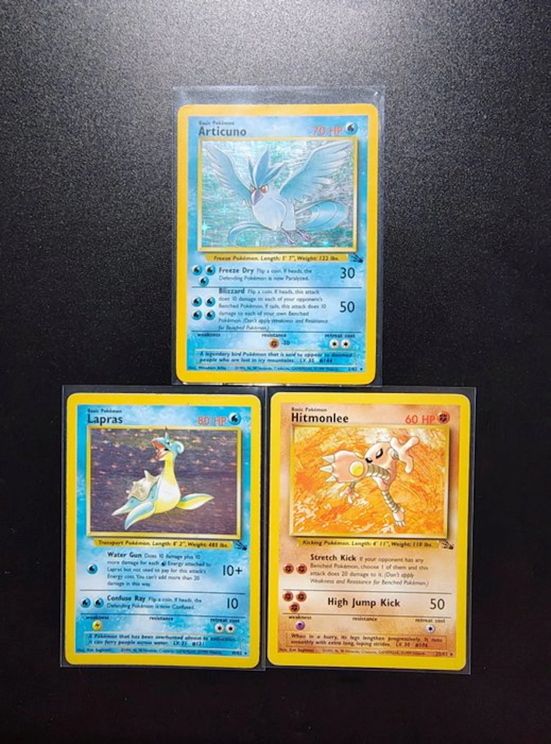 Pokémon - 3 Card - Articuno Holo - LApras Holo...